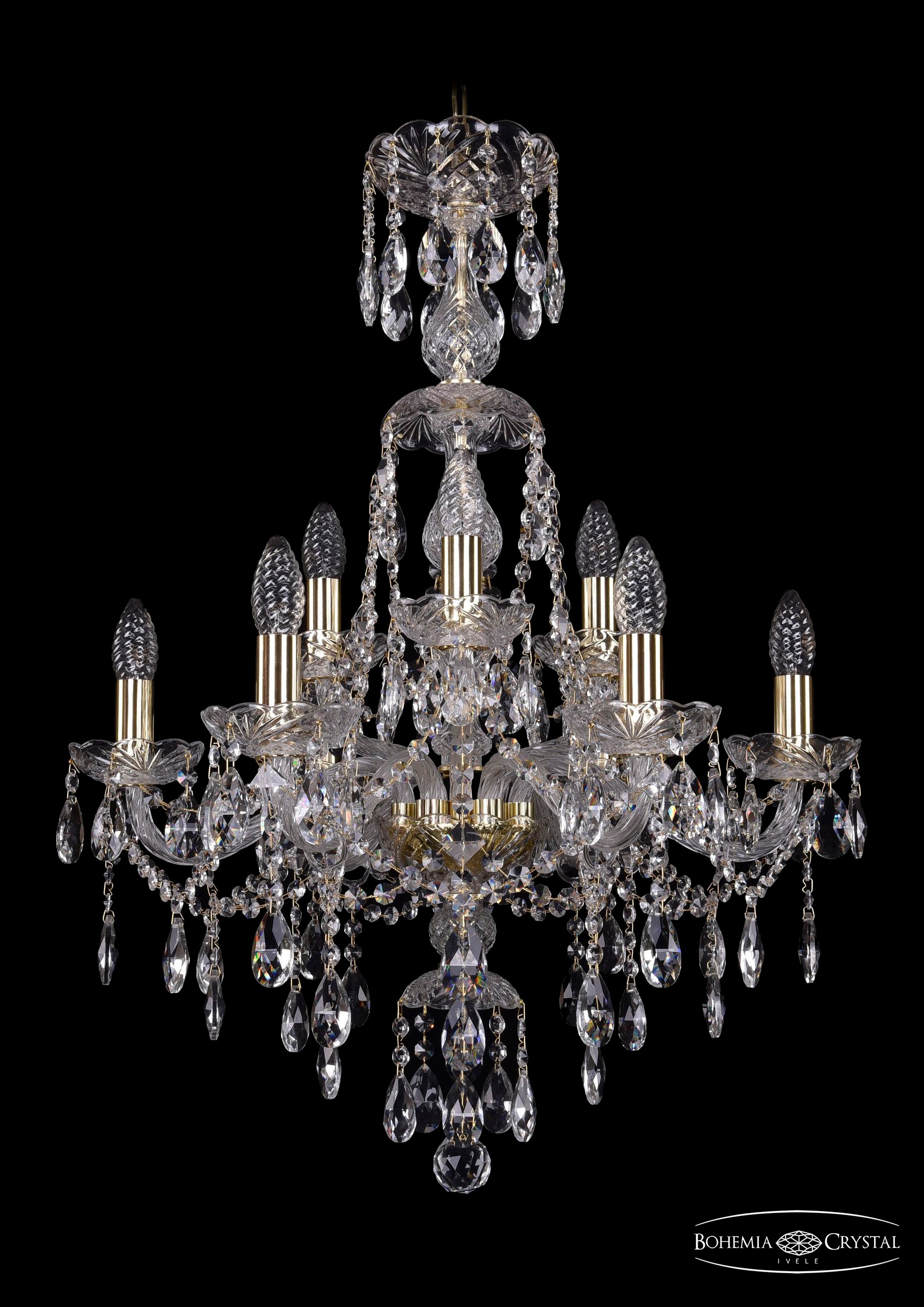 Подвесная хрустальная люстра 1415 Bohemia 1415/6+3/200/XL-77 G