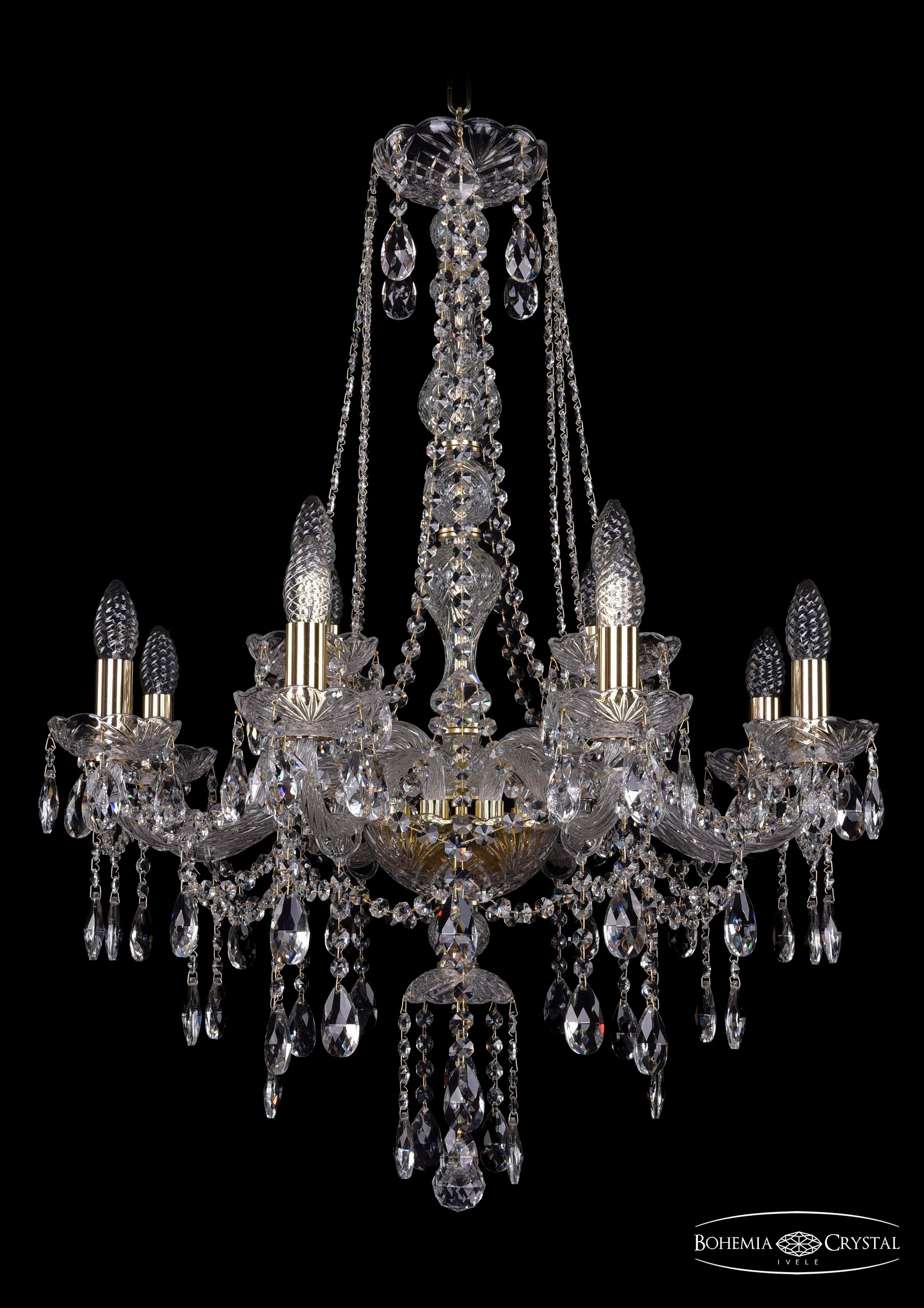 Подвесная хрустальная люстра 1415 Bohemia 1415/8+4/220/h-86 G