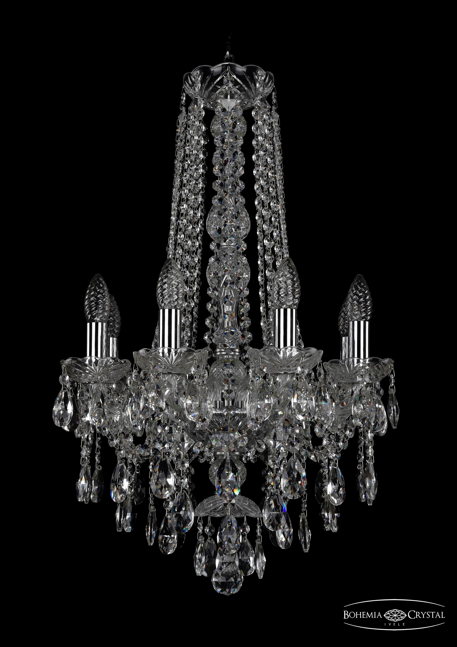 Подвесная хрустальная люстра 1415 Bohemia 1415/8/141/h-69 Ni