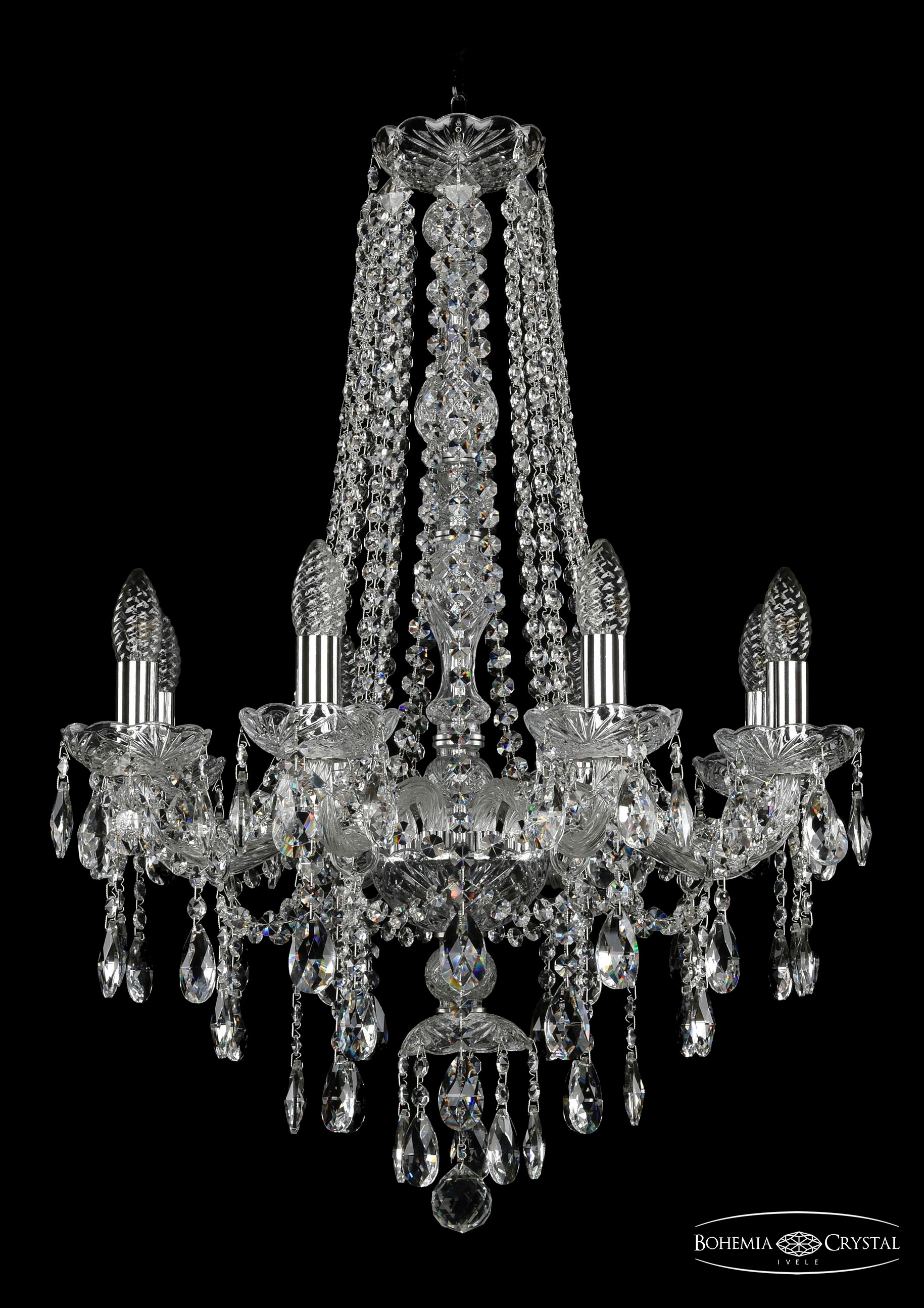 Подвесная хрустальная люстра 1415 Bohemia 1415/8/200/h-76 Ni