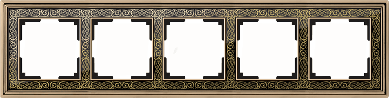 Рамка Werkel Palacio золото/черный WL77-Frame-05/ Рамка на 5 постов (золото/черный)