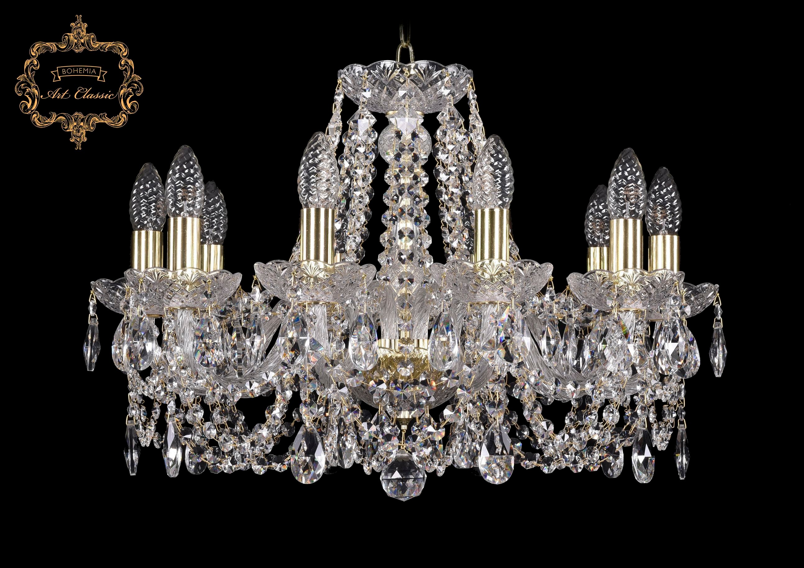 Подвесная хрустальная люстра 11.11 Art Classic 11.11.10.195.Gd.Sp