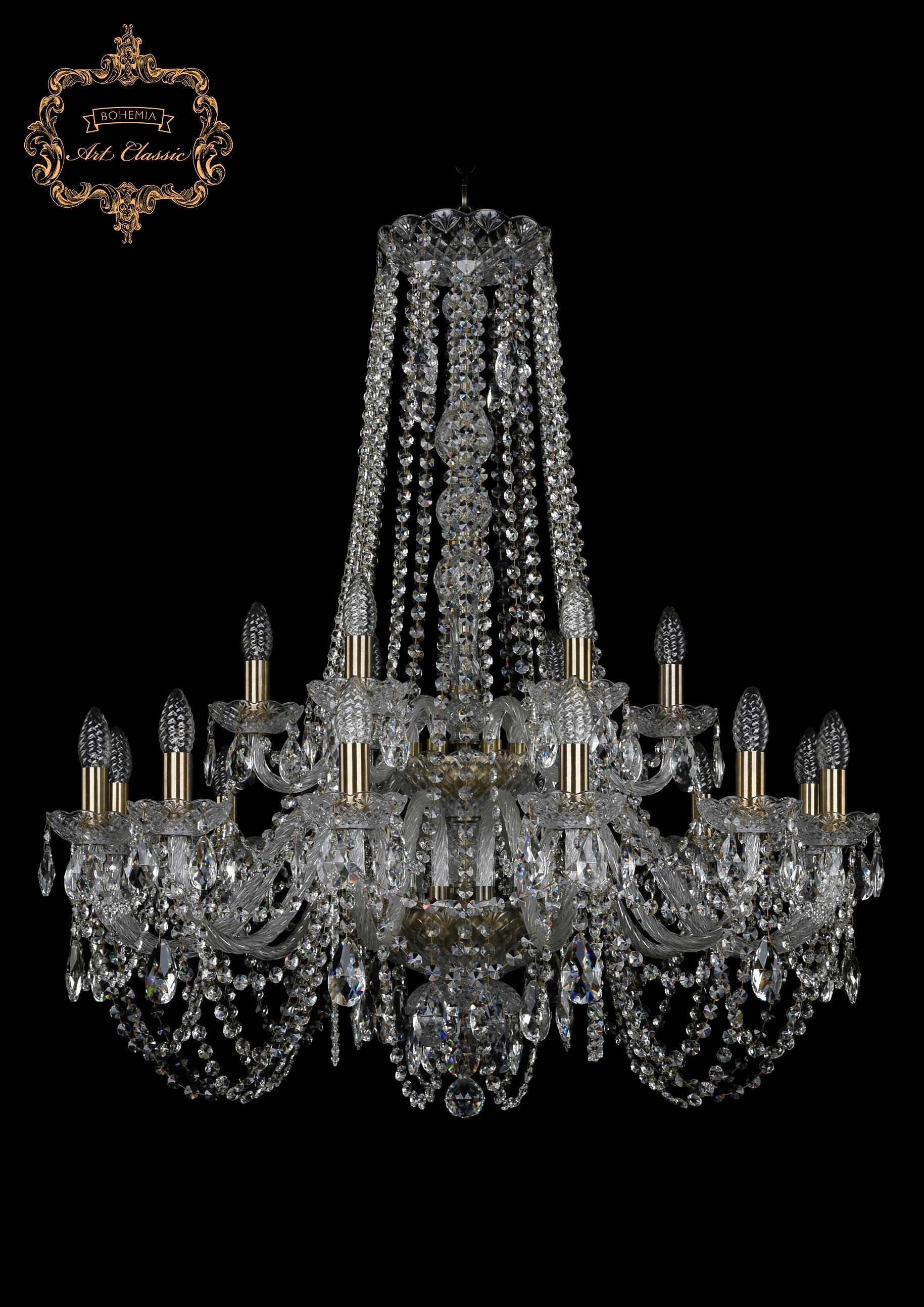 Подвесная хрустальная люстра 11.11 Art Classic 11.11.12+6.300.2d.h-94.Br.Sp