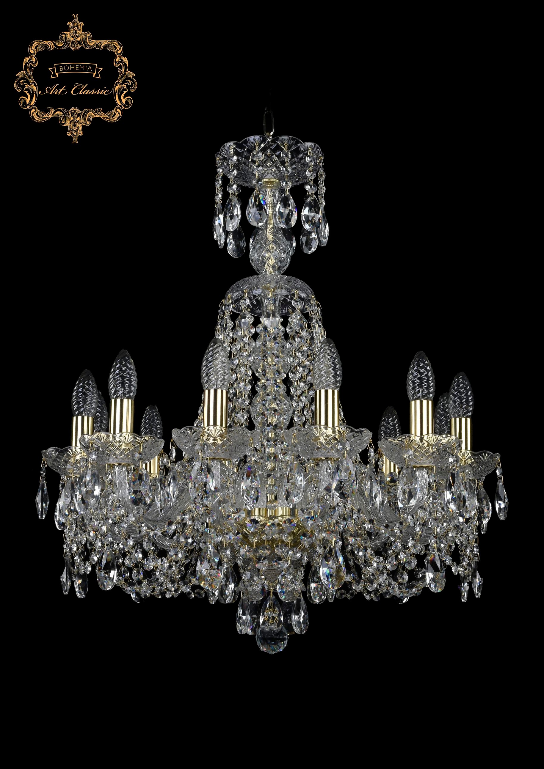 Подвесная хрустальная люстра 11.11 Art Classic 11.11.12.195.XL-68.Gd.Sp