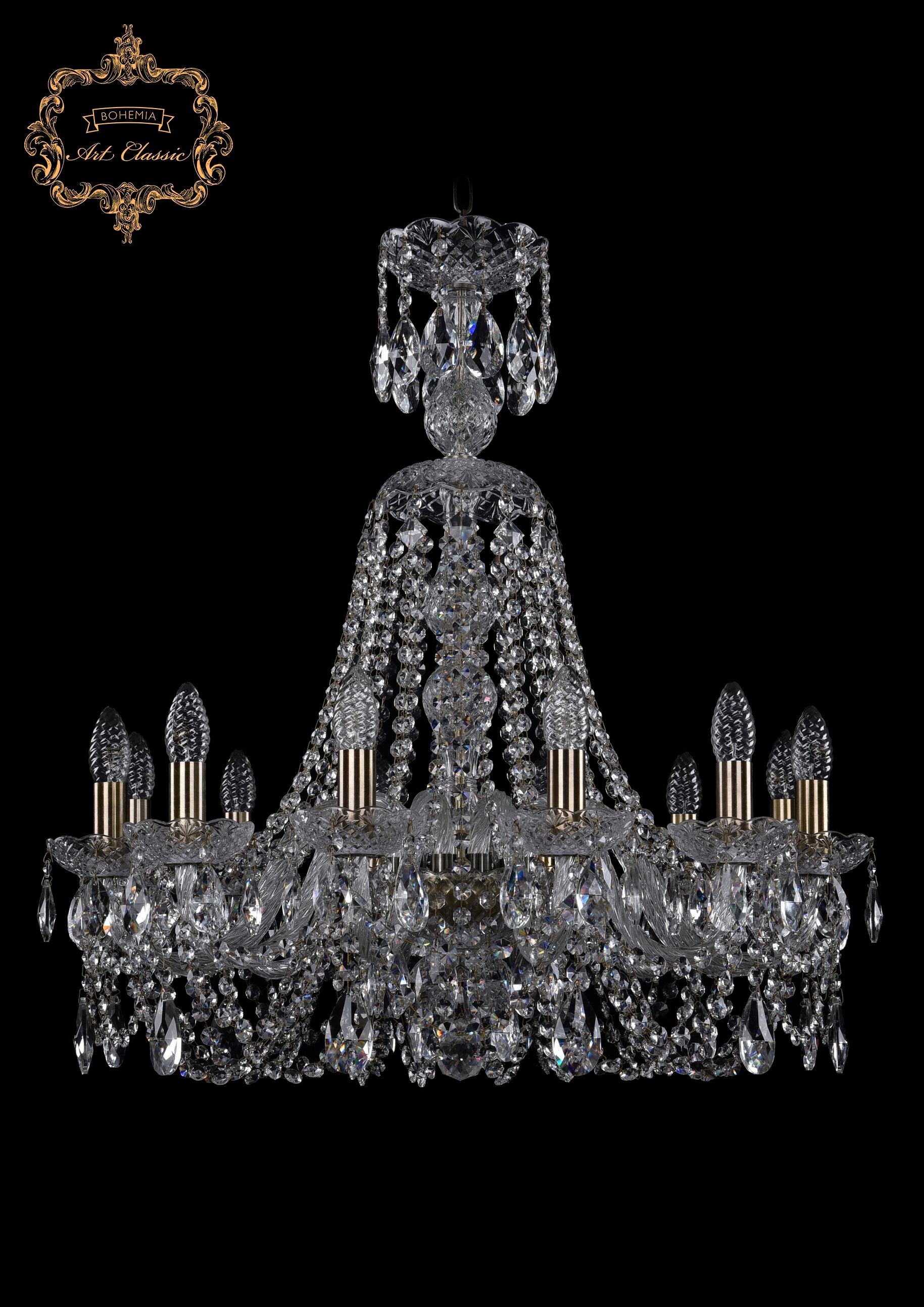 Подвесная хрустальная люстра 11.11 Art Classic 11.11.12.240.XL-74.Br.Sp
