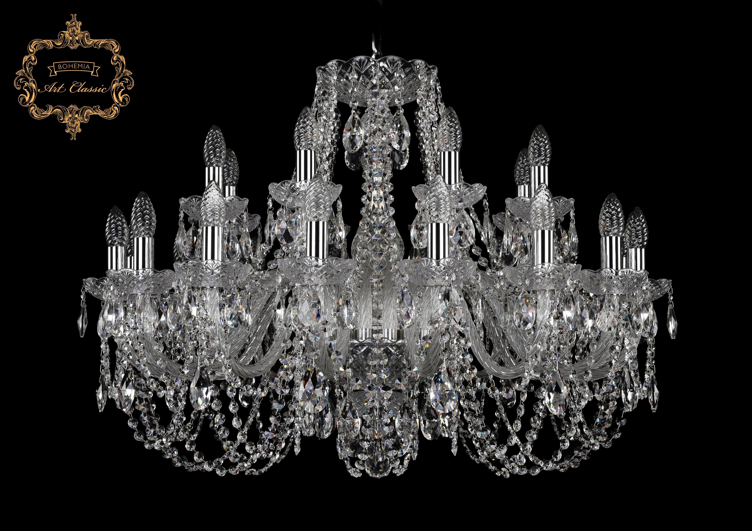 Подвесная хрустальная люстра 11.11 Art Classic 11.11.16+8.300.Cr.Sp