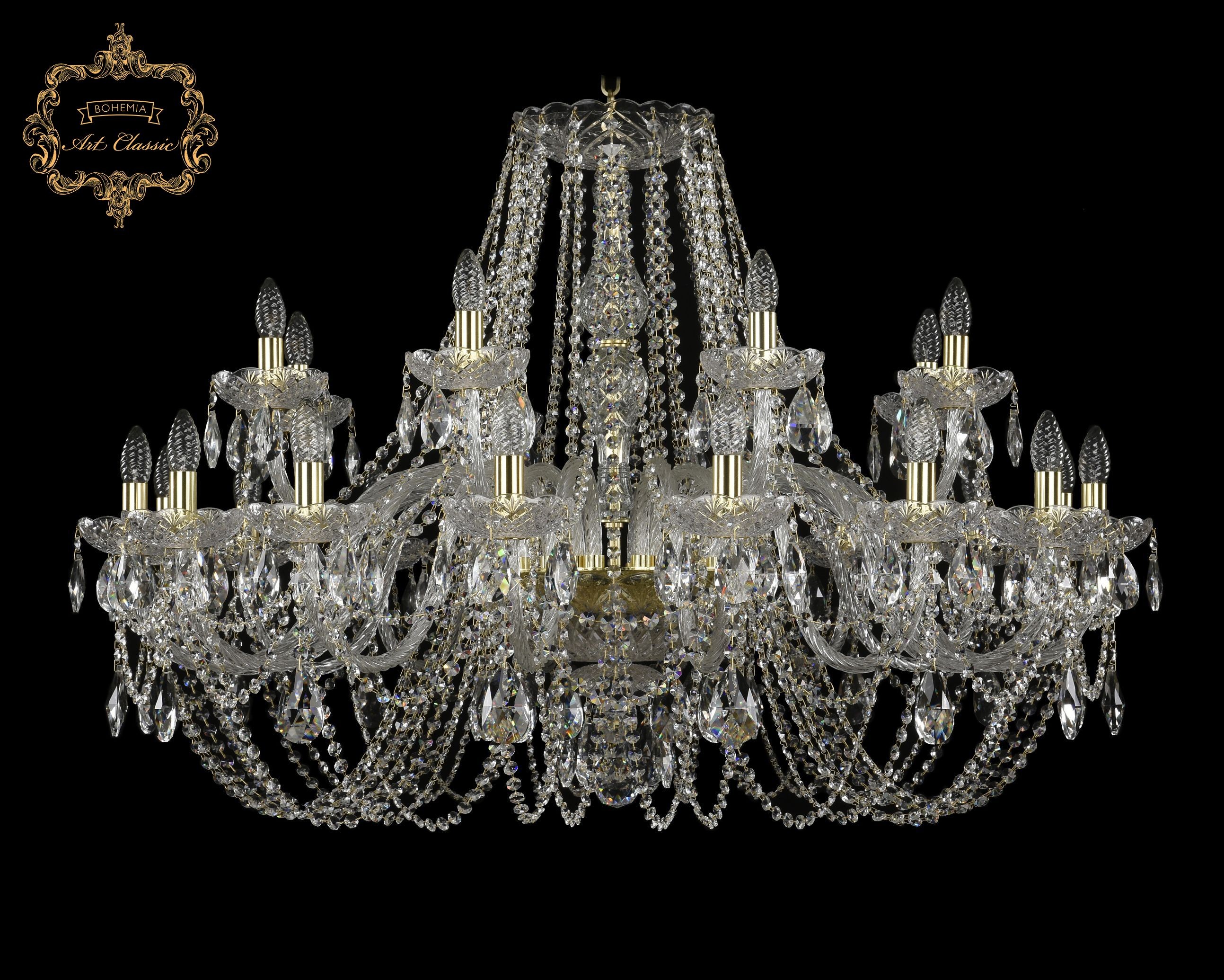 Подвесная хрустальная люстра 11.11 Art Classic 11.11.16+8.400.Gd.Sp