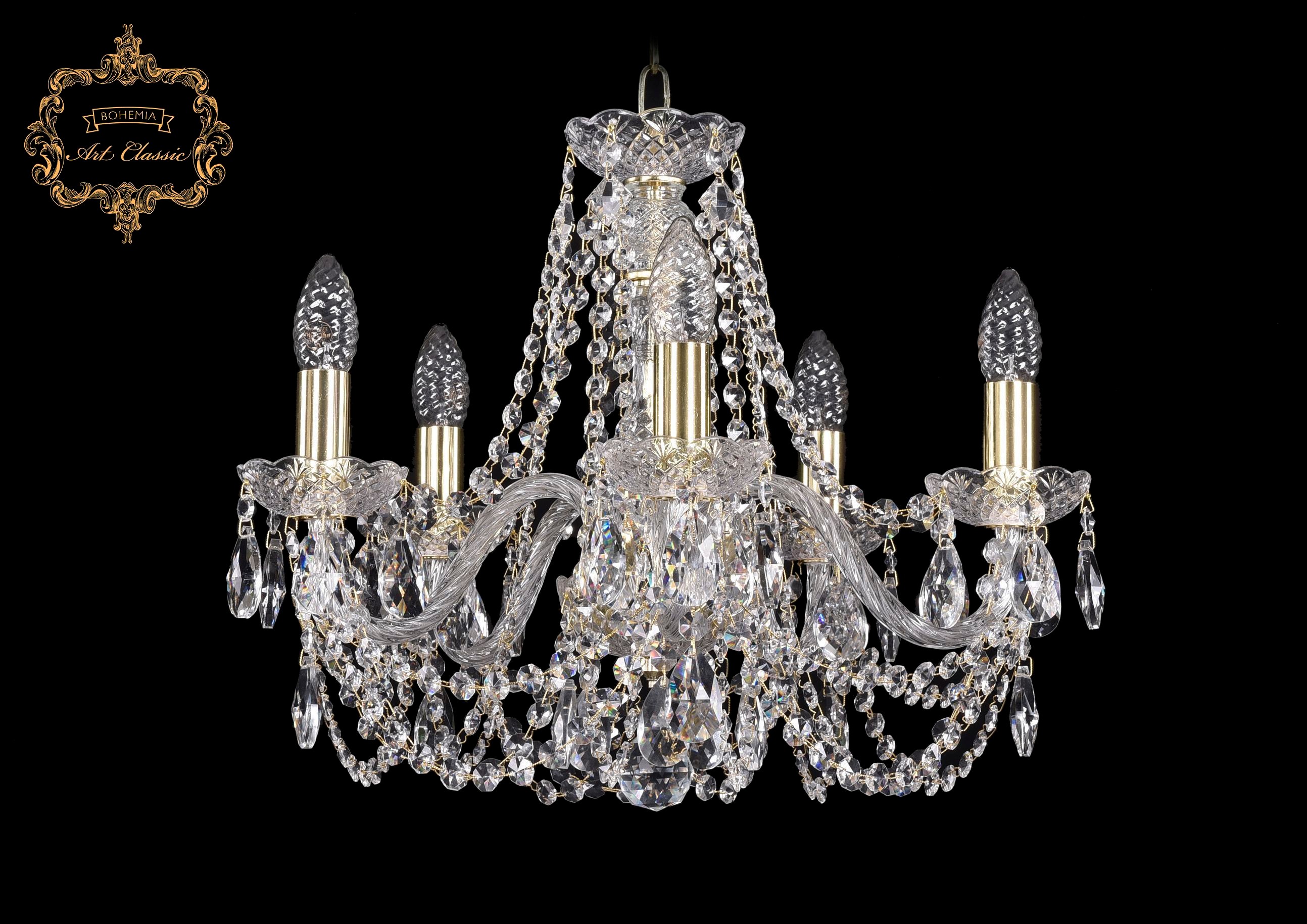 Подвесная хрустальная люстра 11.11 Art Classic 11.11.5.165.Gd.Sp