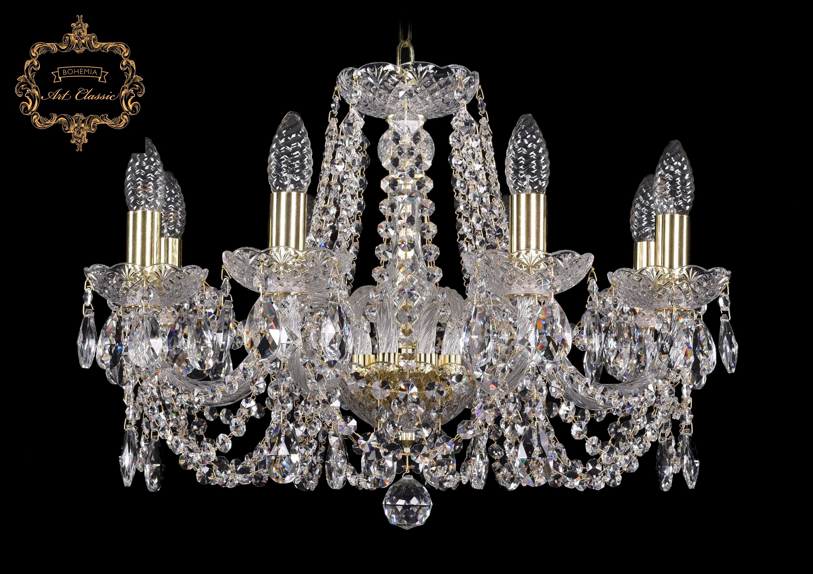 Подвесная хрустальная люстра 11.11 Art Classic 11.11.8.195.Gd.Sp