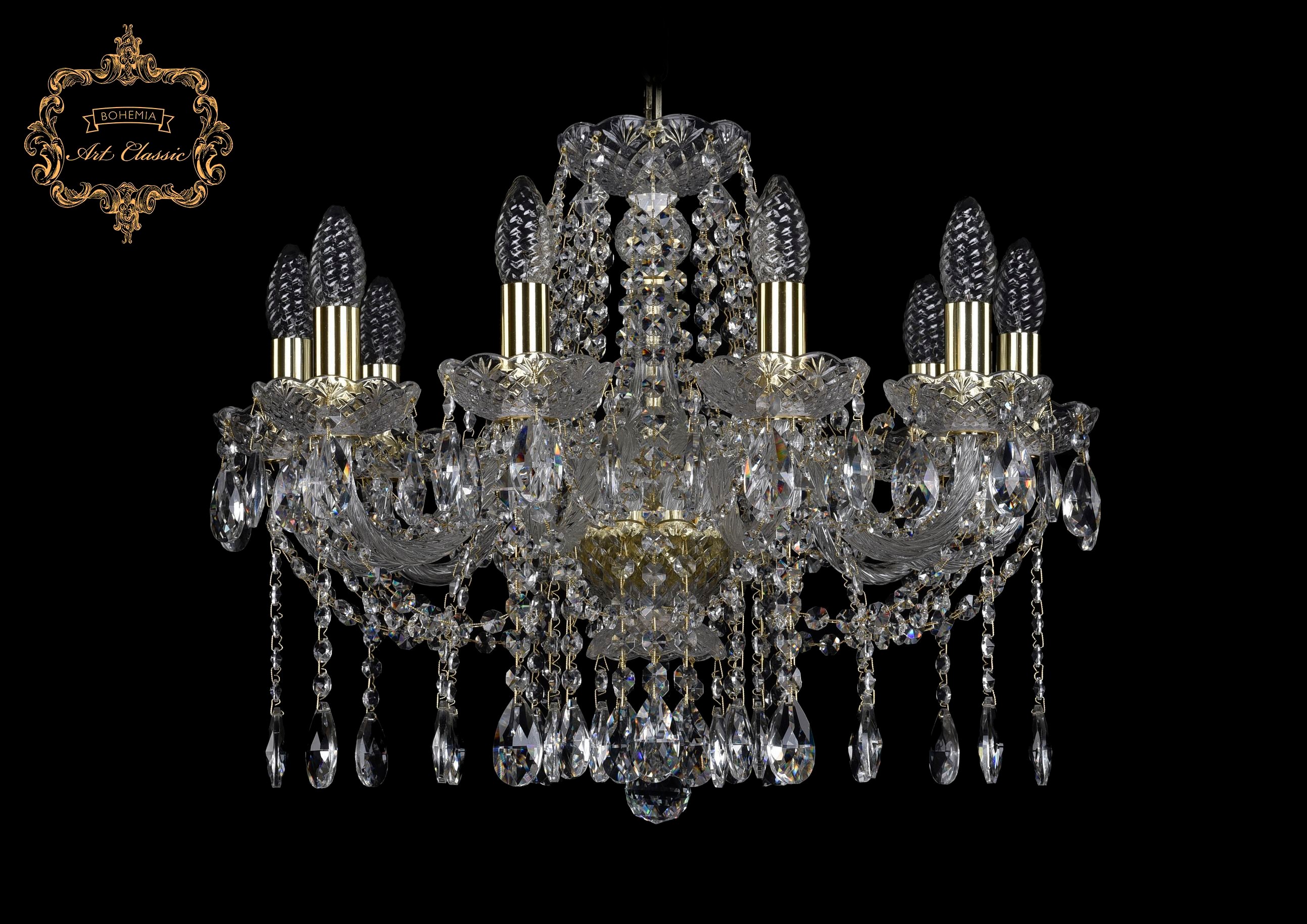 Подвесная хрустальная люстра 11.12 Art Classic 11.12.10.195.Gd.Sp