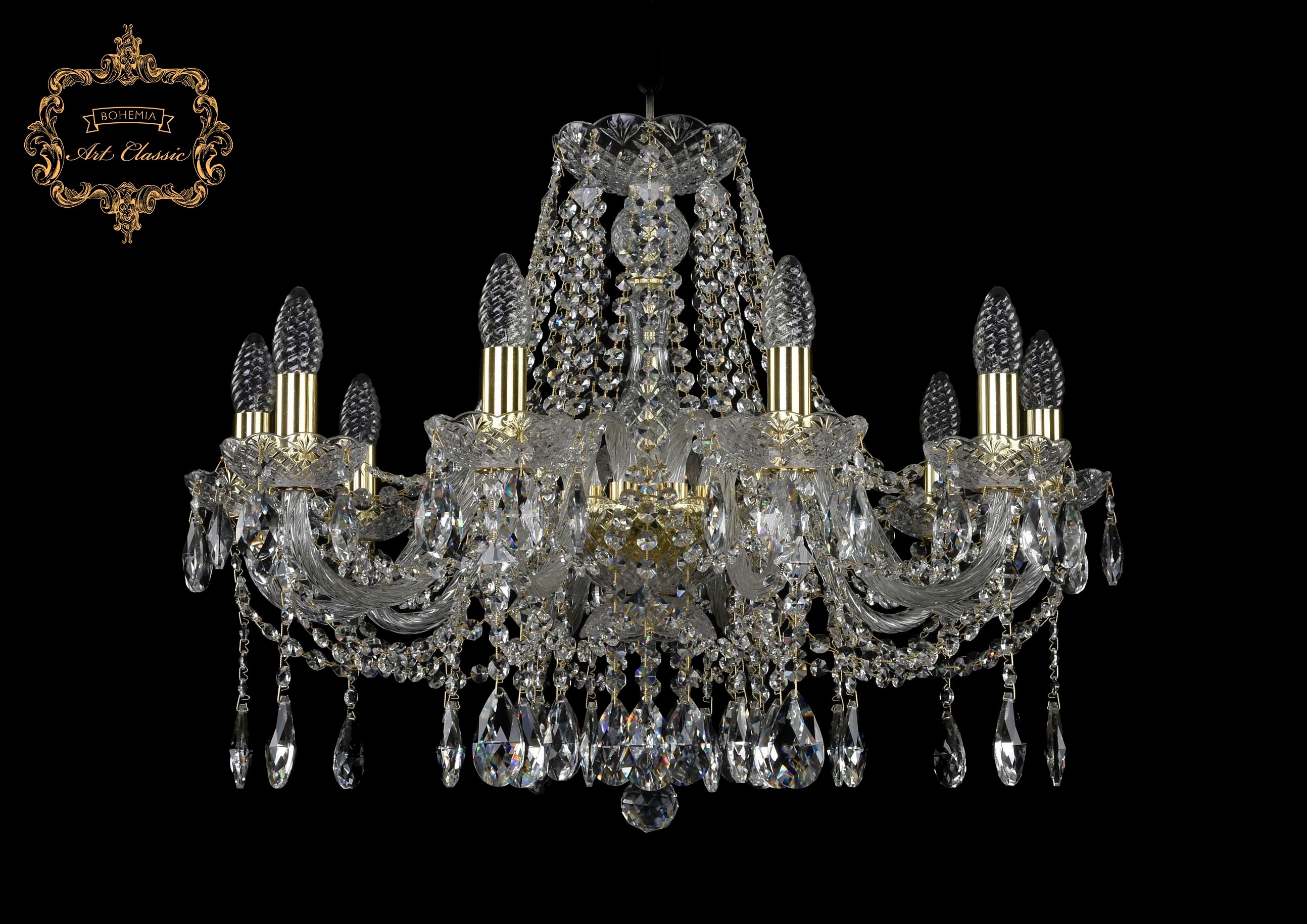 Подвесная хрустальная люстра 11.12 Art Classic 11.12.10.240.Gd.Sp