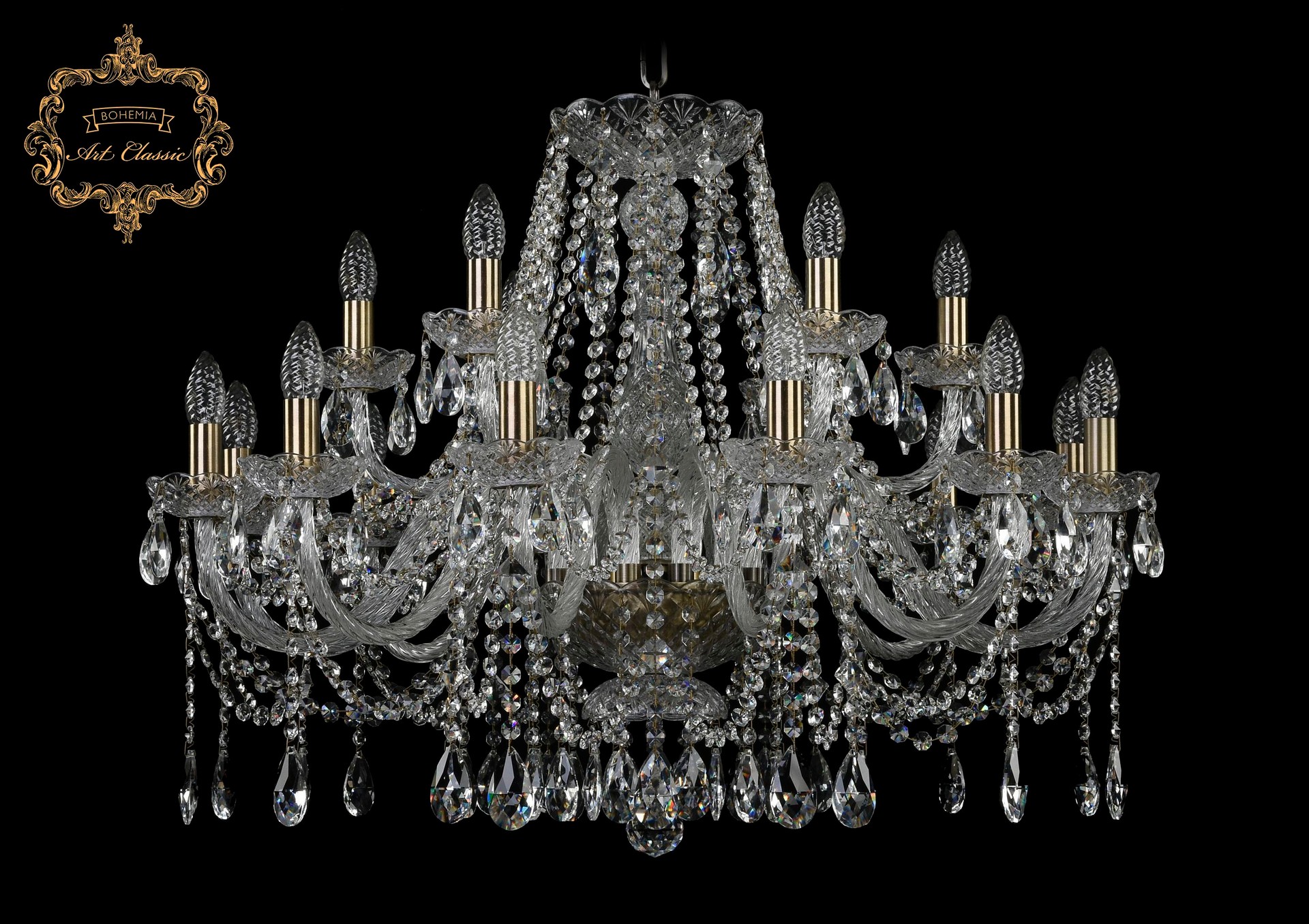 Подвесная хрустальная люстра 11.12 Art Classic 11.12.12+6.300.Br.Sp