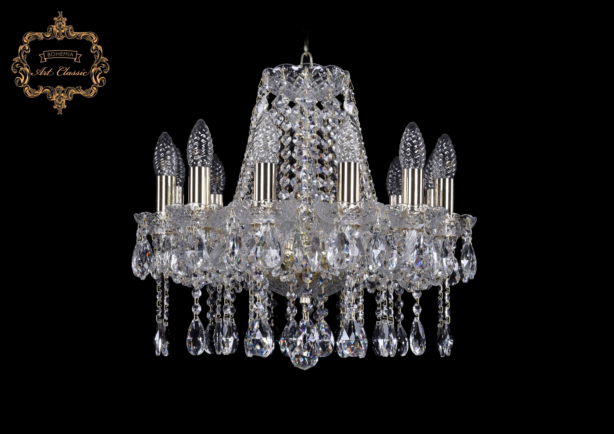 Подвесная хрустальная люстра 11.12 Art Classic 11.12.12.141.Gd.Sp