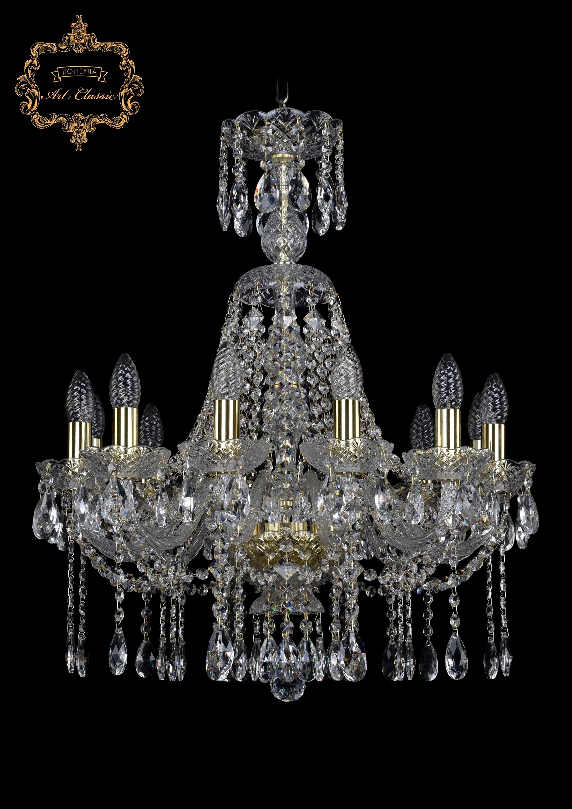 Подвесная хрустальная люстра 11.12 Art Classic 11.12.12.195.XL-68.Gd.Sp