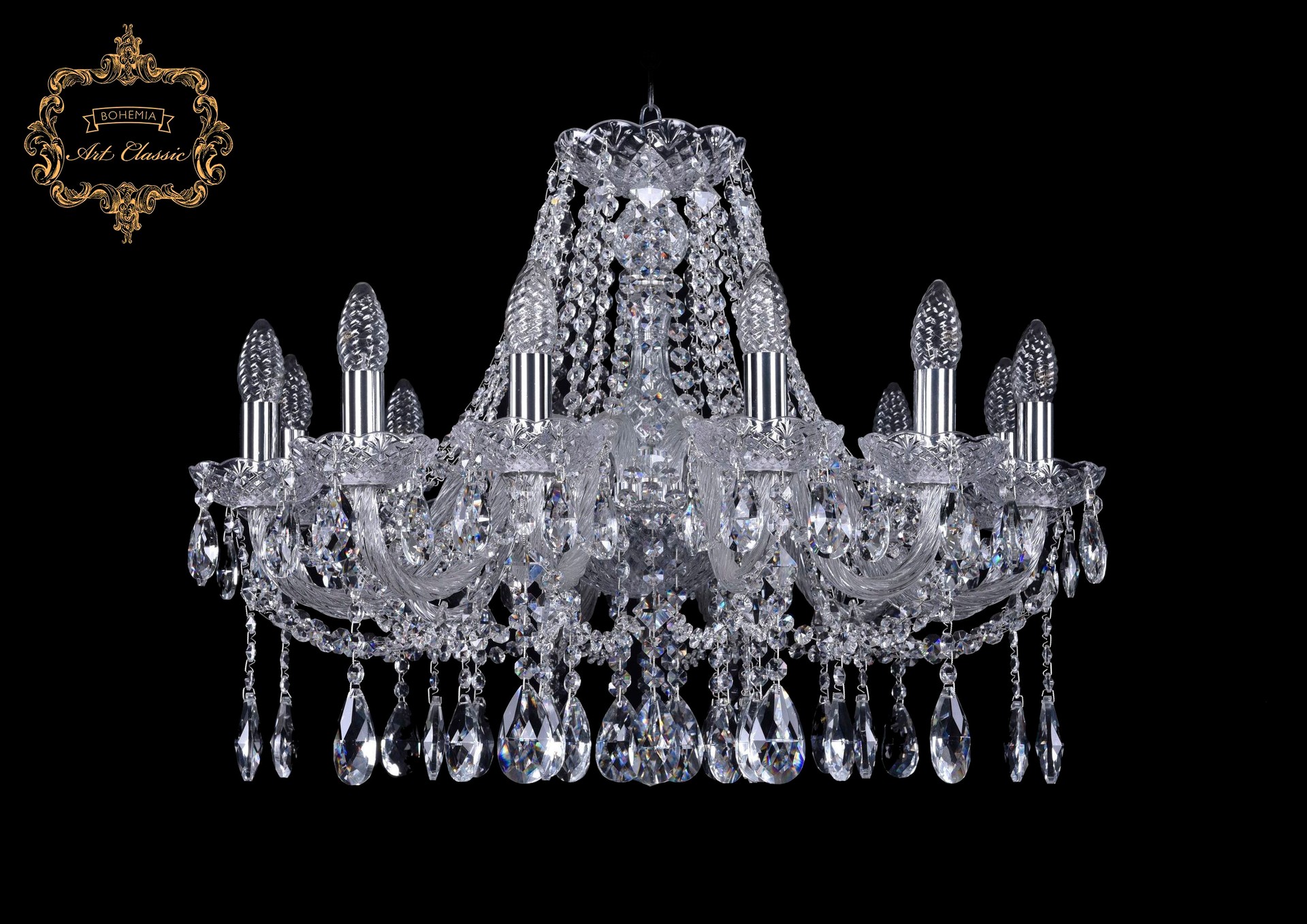 Подвесная хрустальная люстра 11.12 Art Classic 11.12.12.240.Cr.Sp