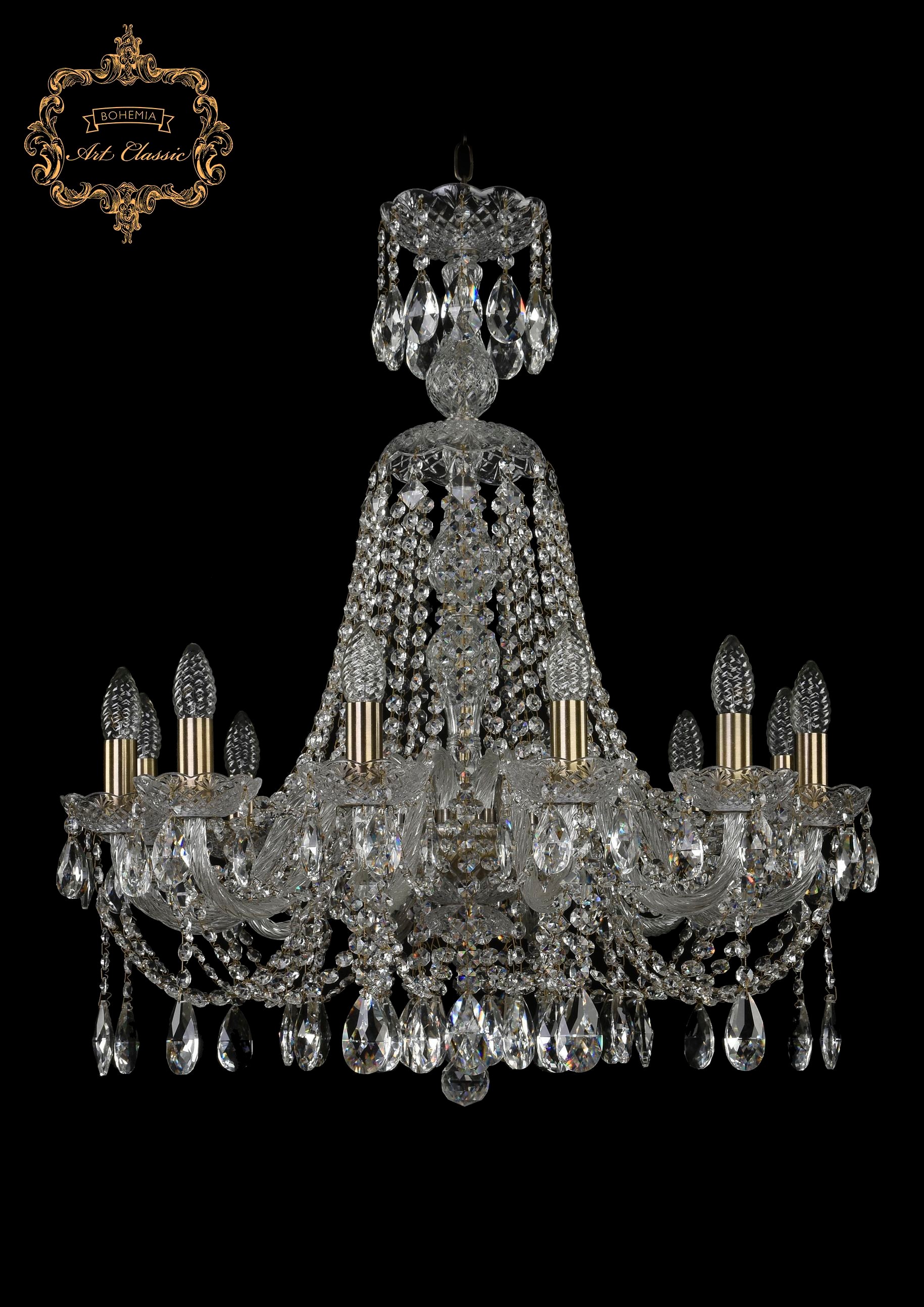Подвесная хрустальная люстра 11.12 Art Classic 11.12.12.240.XL-78.Br.Sp