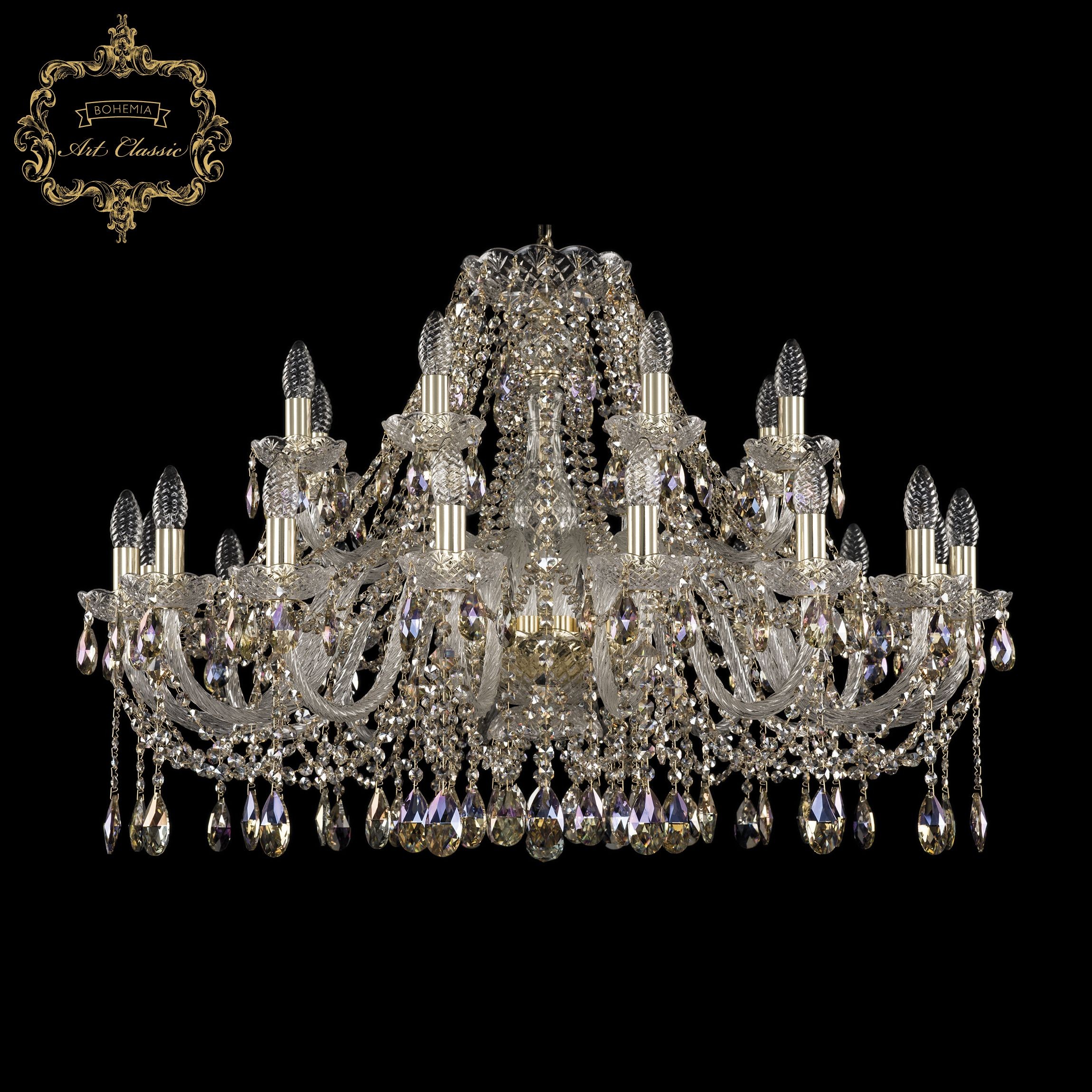 Подвесная хрустальная люстра 11.12 Art Classic 11.12.16+8.360.Gd.Sp.R801