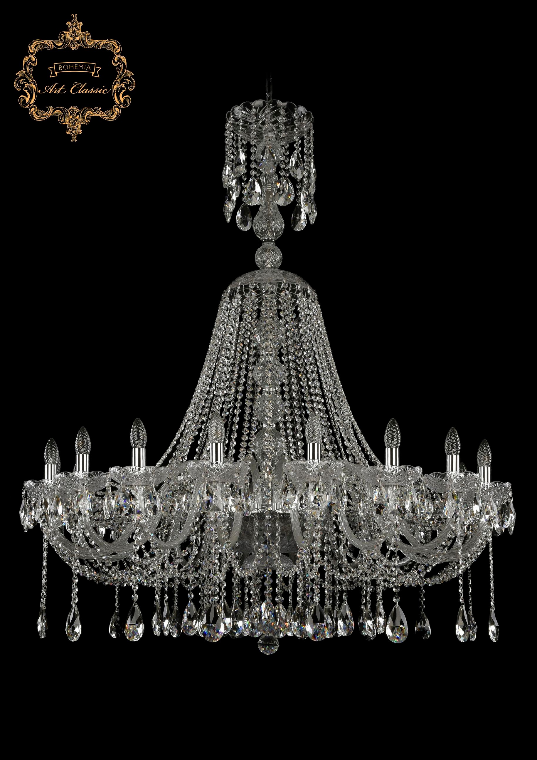 Подвесная хрустальная люстра 11.12 Art Classic 11.12.18.400.XL-136.Cr.Sp