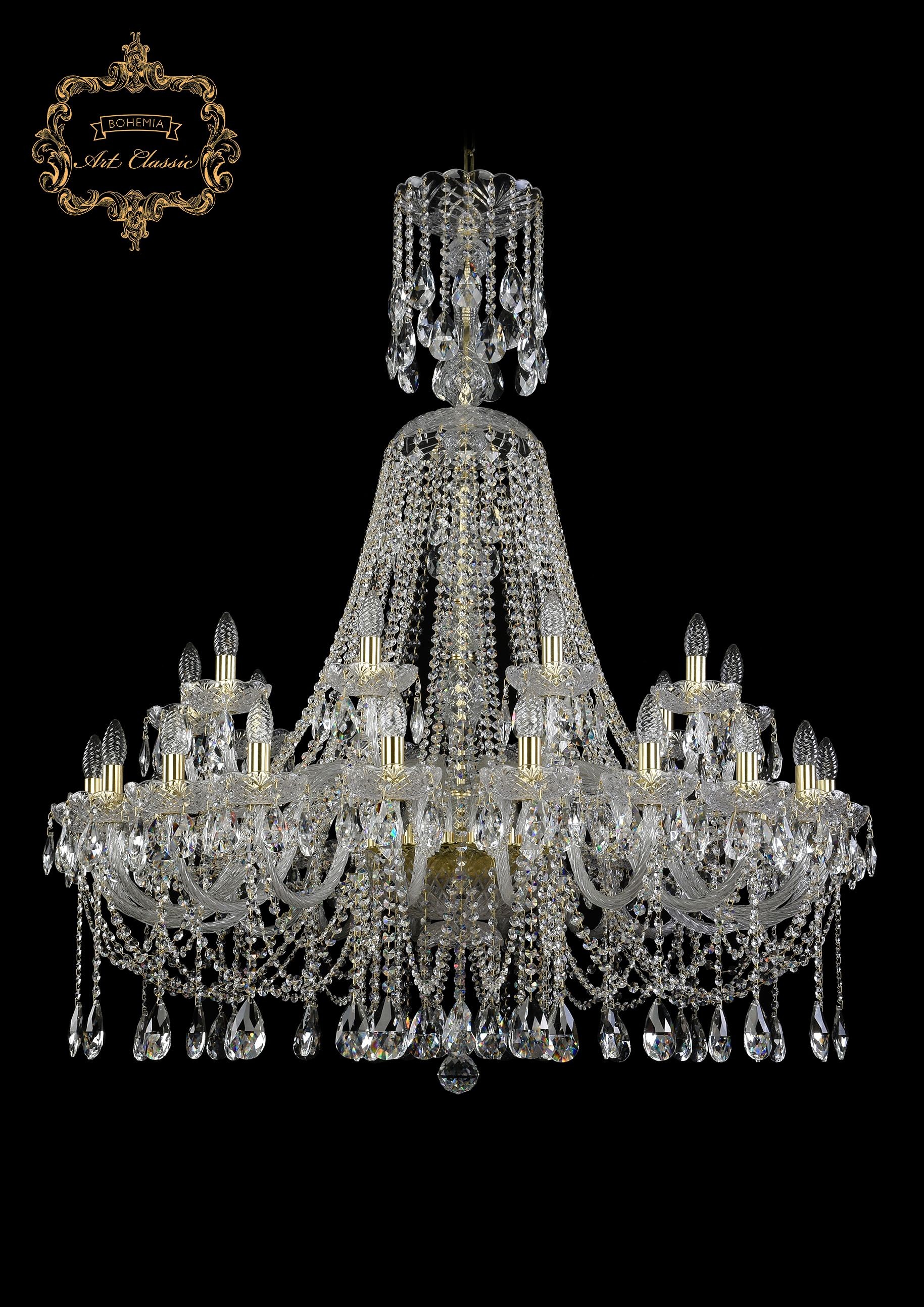 Подвесная хрустальная люстра 11.12 Art Classic 11.12.20+10.400.XL-136.Gd.Sp