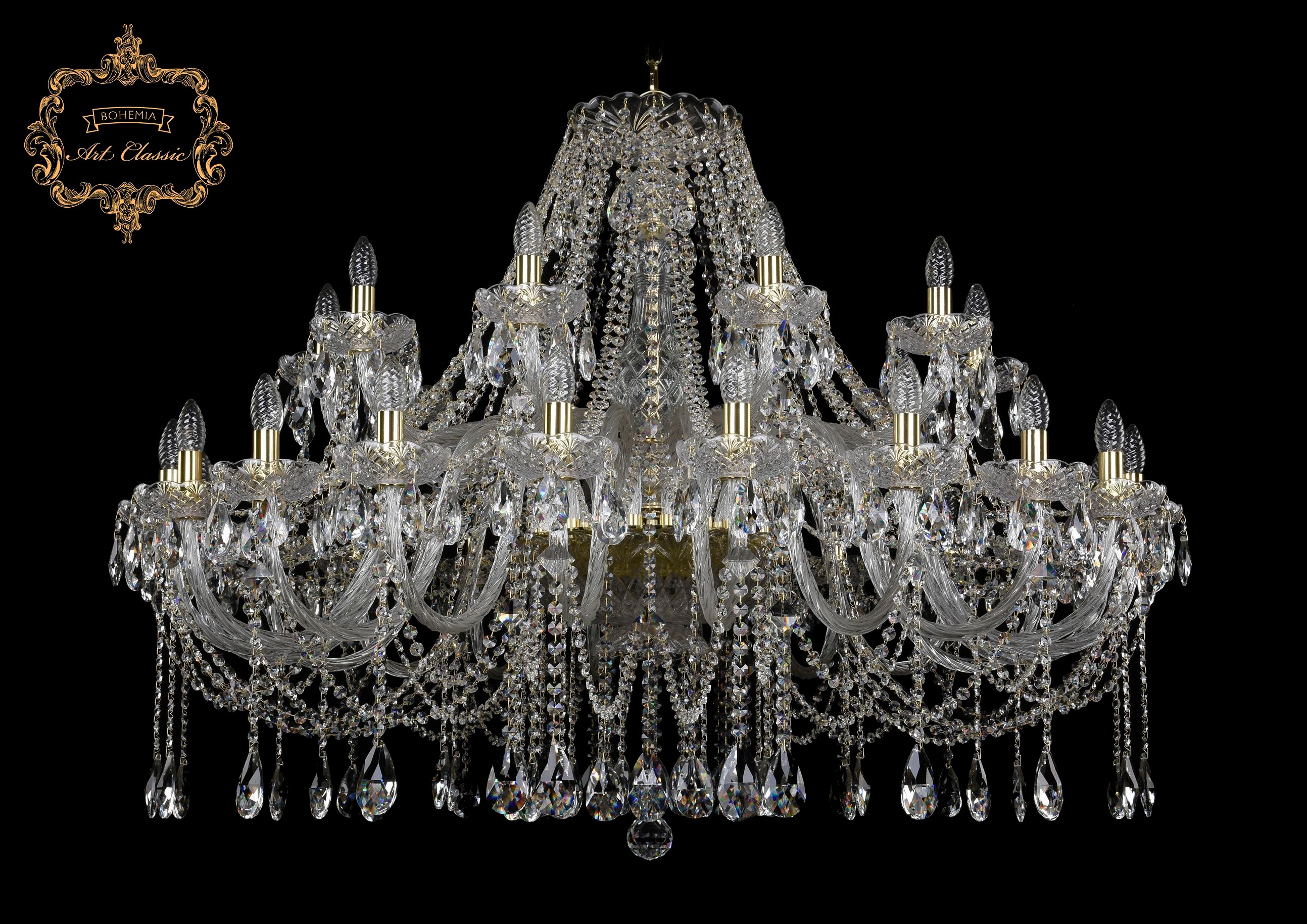 Подвесная хрустальная люстра 11.12 Art Classic 11.12.20+10.460.Gd.Sp