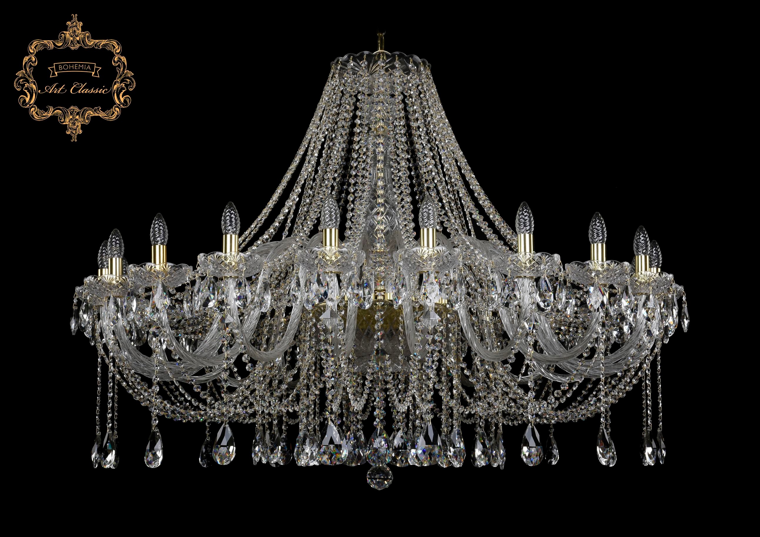 Подвесная хрустальная люстра 11.12 Art Classic 11.12.20.460.Gd.Sp