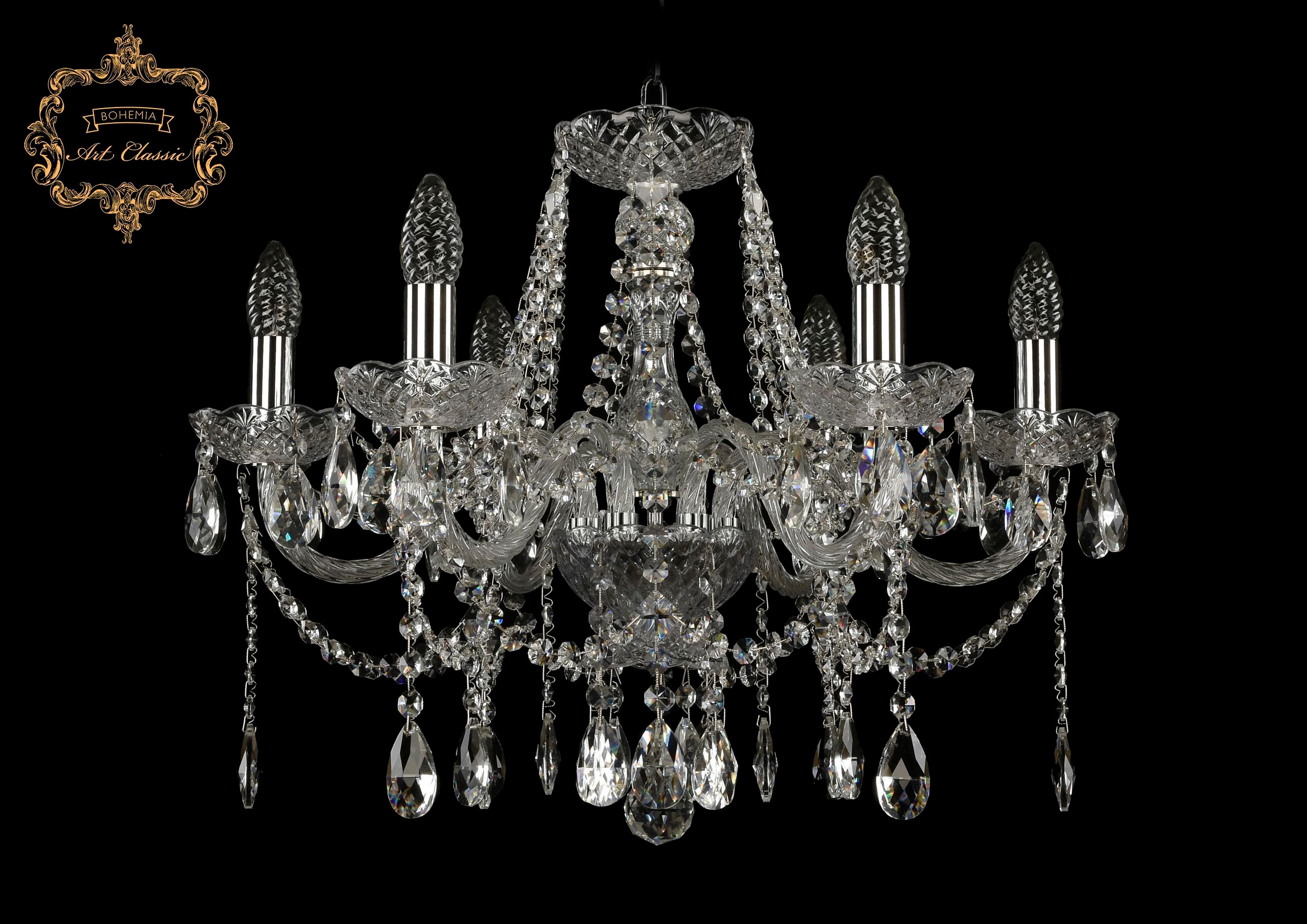 Подвесная хрустальная люстра 11.12 Art Classic 11.12.6.195.Cr.Sp