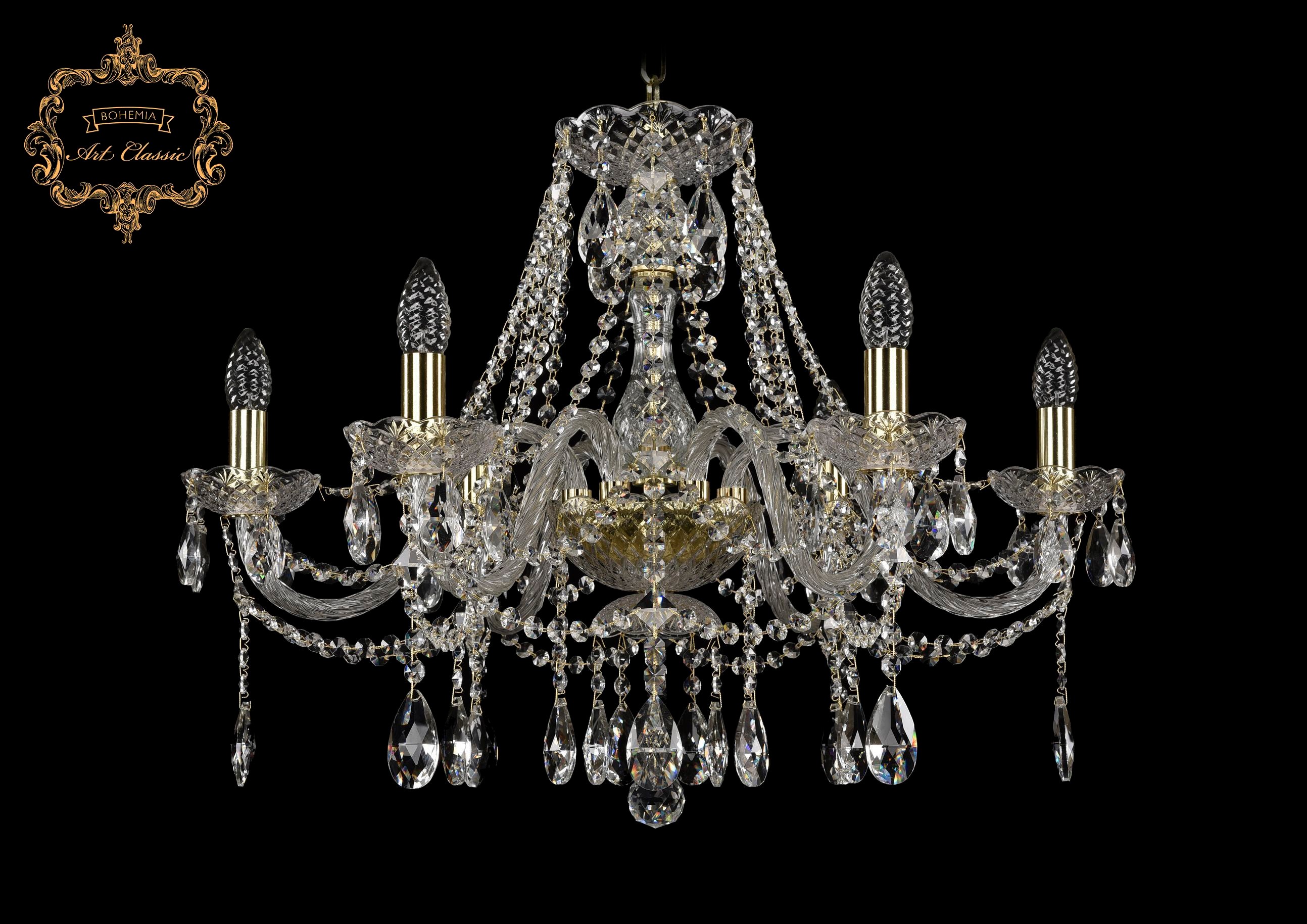 Подвесная хрустальная люстра 11.12 Art Classic 11.12.6.240.Gd.Sp