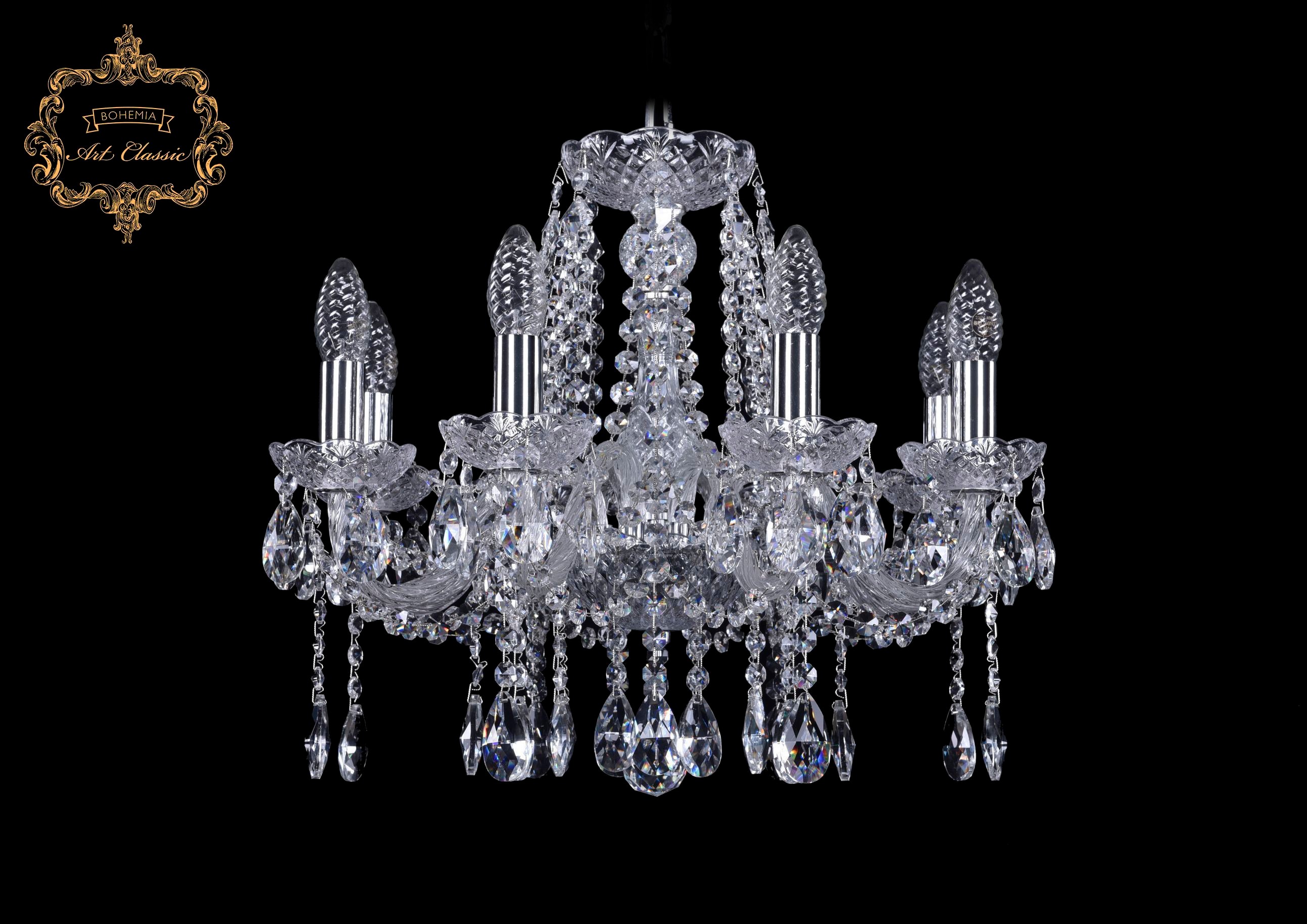 Подвесная хрустальная люстра 11.12 Art Classic 11.12.8.165.Cr.Sp