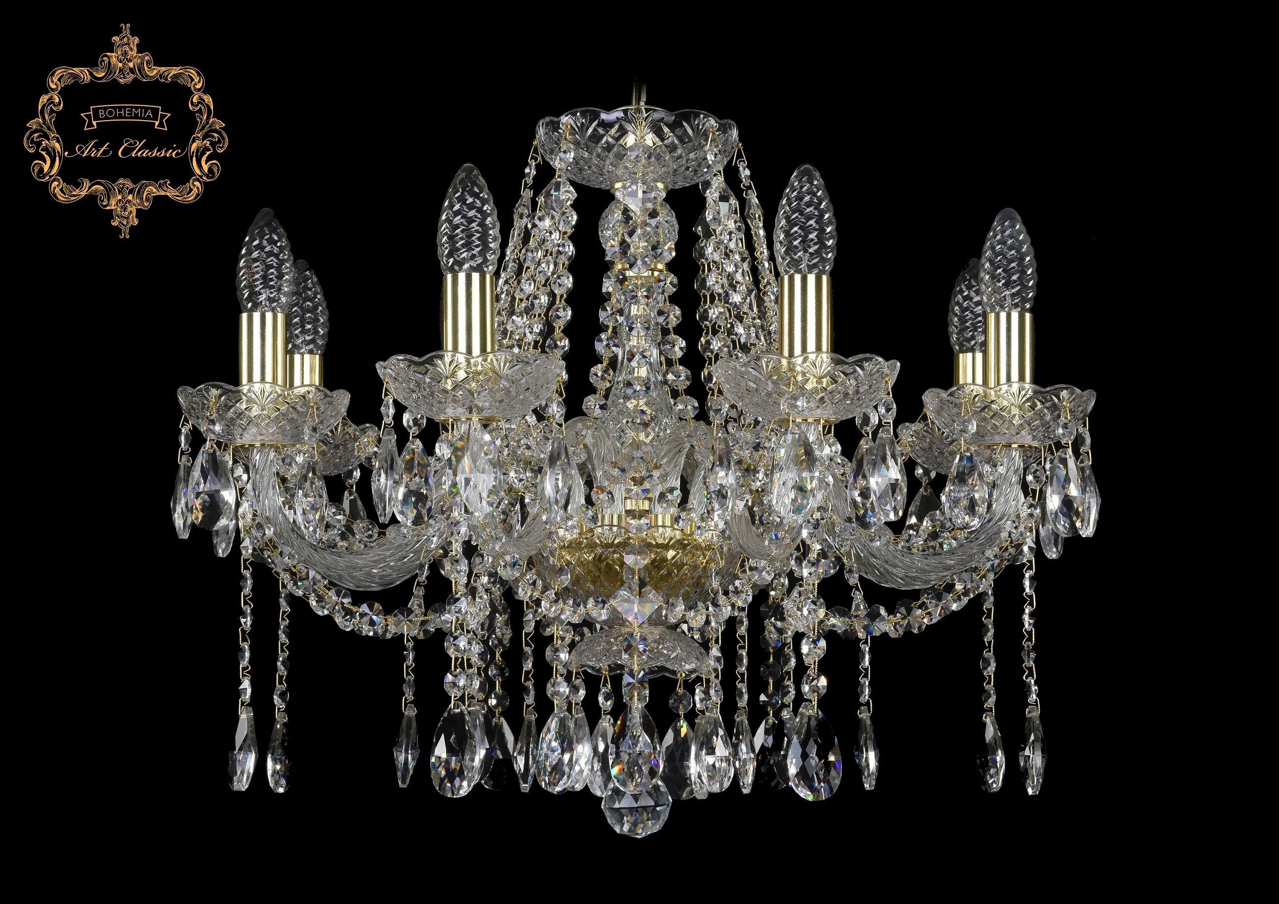 Подвесная хрустальная люстра 11.12 Art Classic 11.12.8.195.Gd.Sp