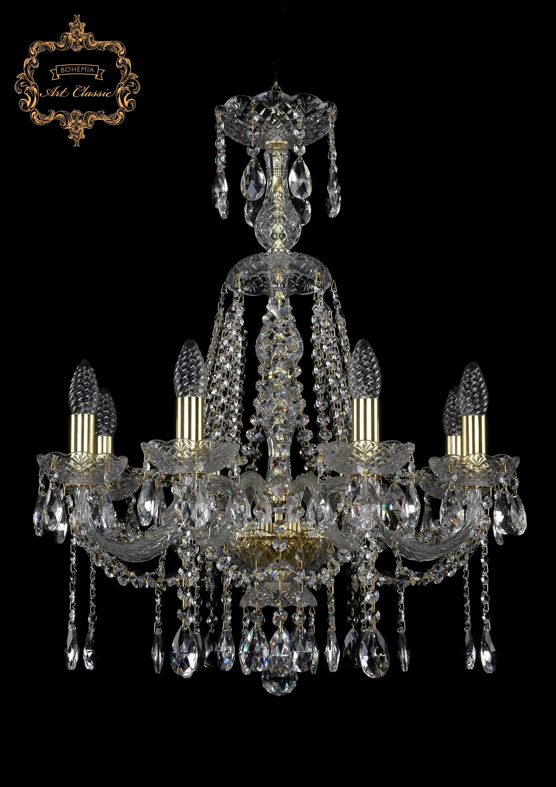 Подвесная хрустальная люстра 11.12 Art Classic 11.12.8.195.XL-68.Gd.Sp