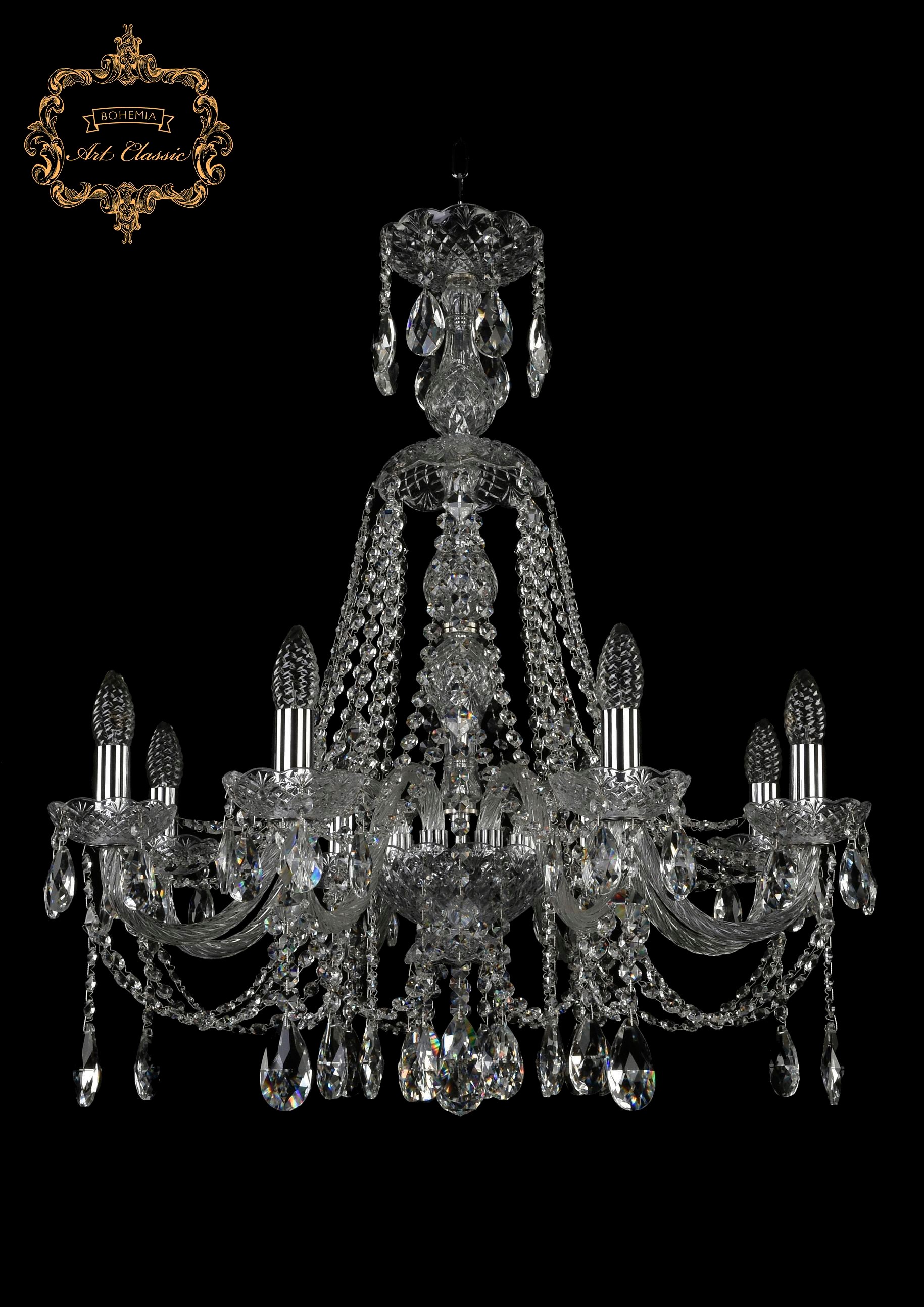 Подвесная хрустальная люстра 11.12 Art Classic 11.12.8.240.XL-78.Cr.Sp