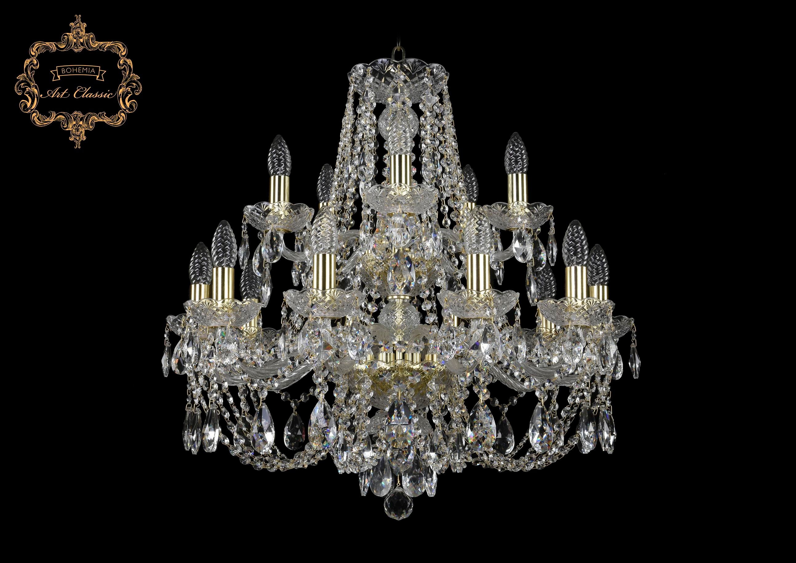 Подвесная хрустальная люстра 11.21 Art Classic 11.21.10+5.220.2d.Gd.Sp