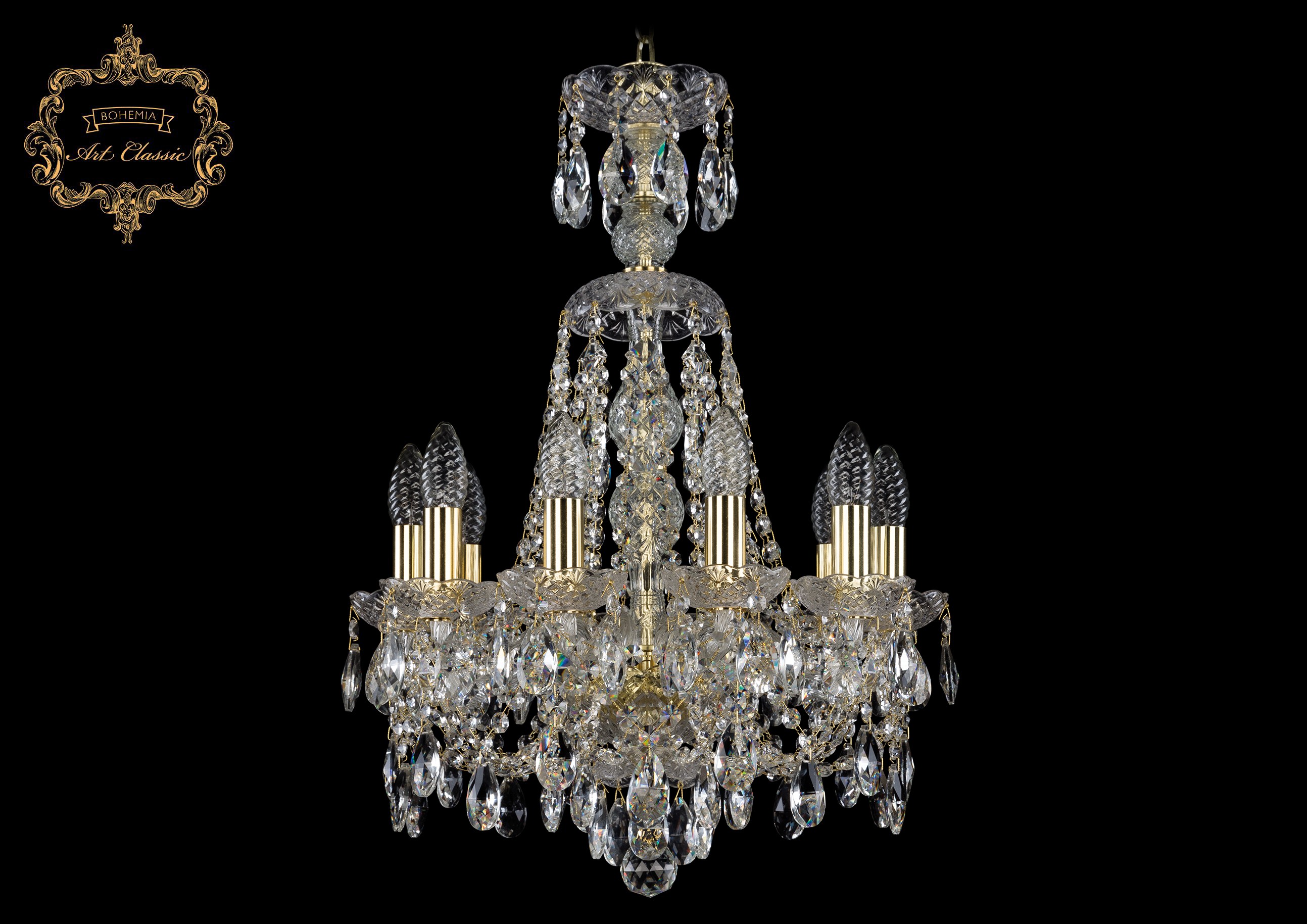 Подвесная хрустальная люстра 11.21 Art Classic 11.21.10.141.XL-61.Gd.Sp