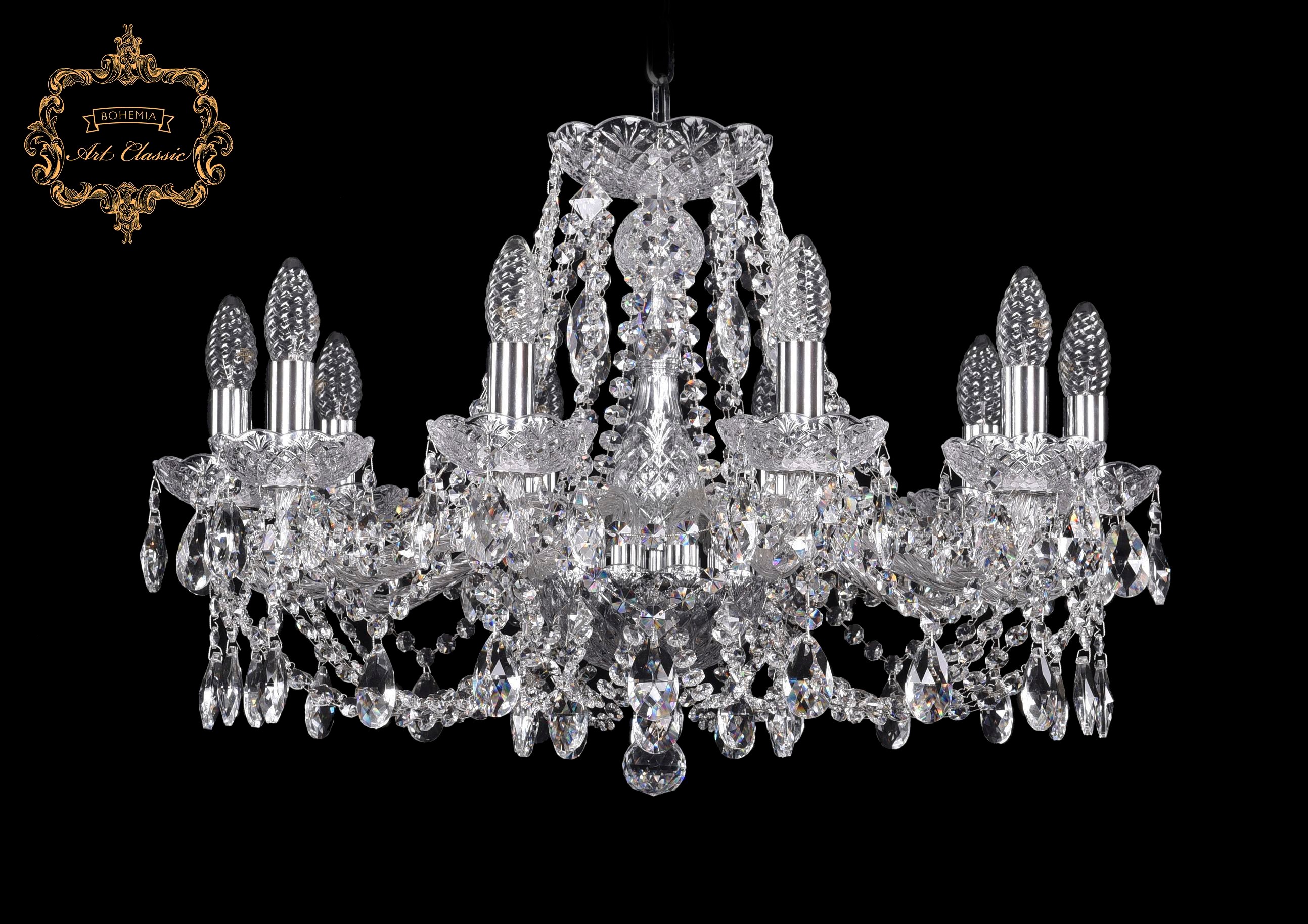 Подвесная хрустальная люстра 11.21 Art Classic 11.21.10.220.Cr.Sp