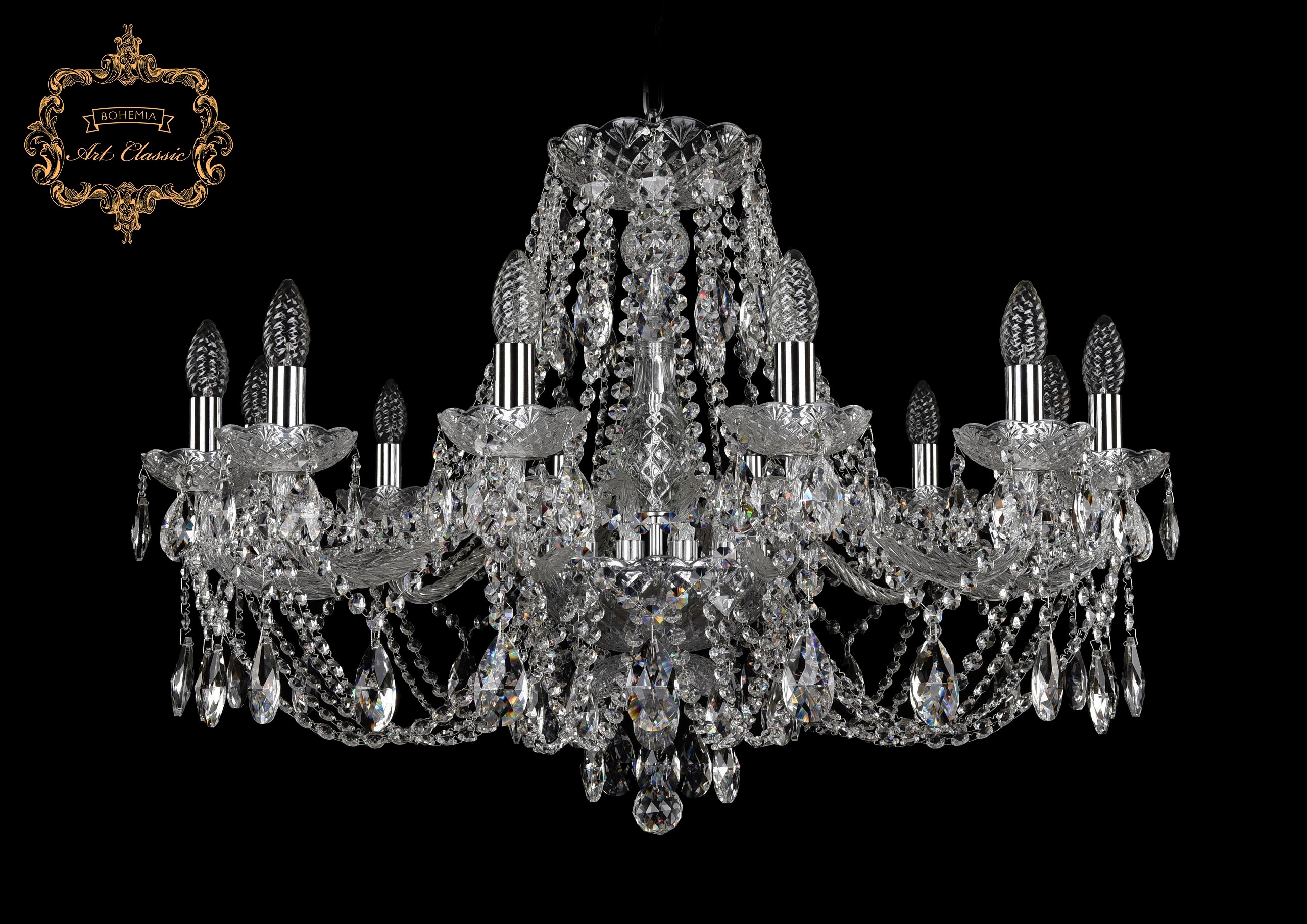 Подвесная хрустальная люстра 11.21 Art Classic 11.21.12.300.Cr.Sp