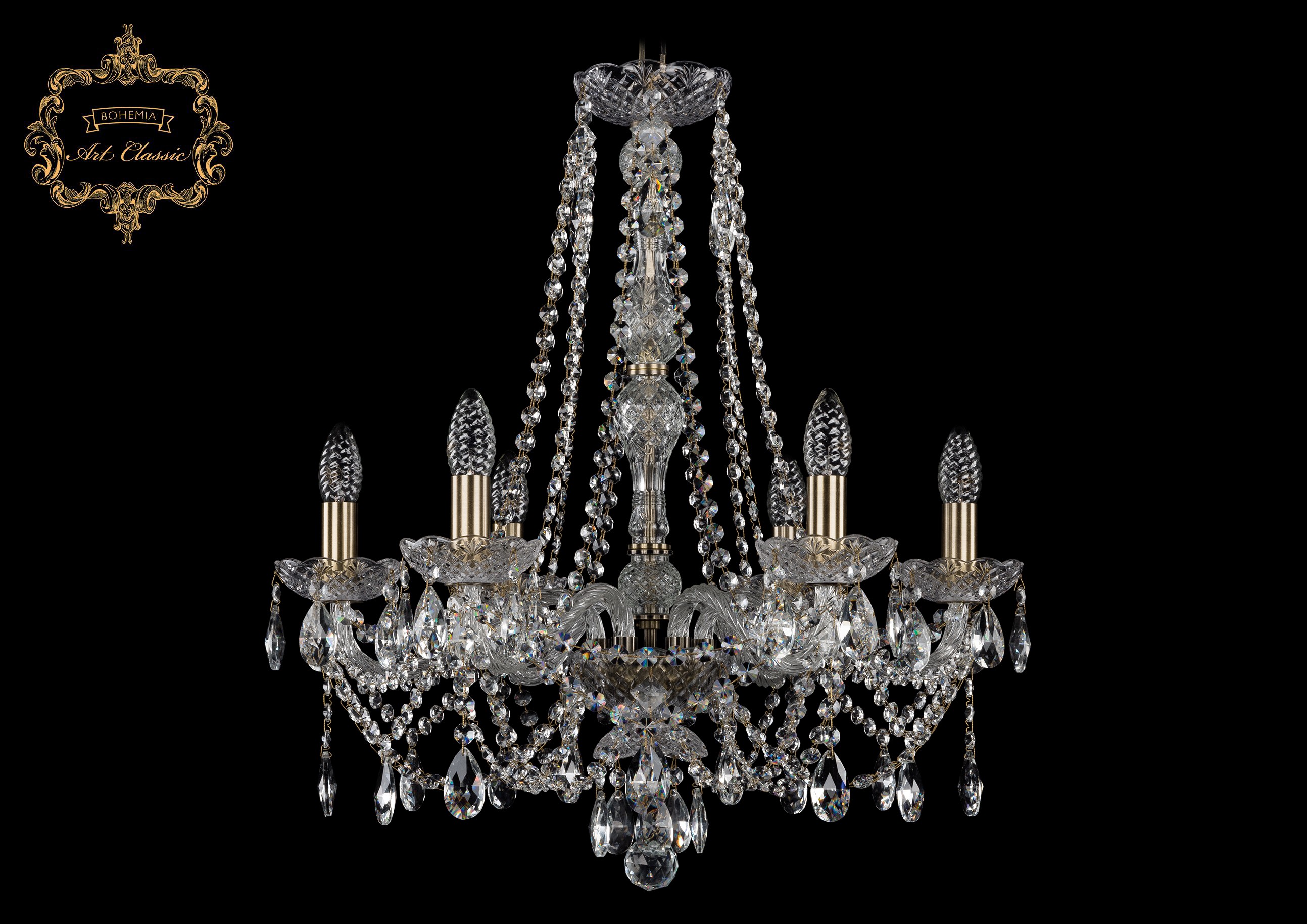 Подвесная хрустальная люстра 11.21 Art Classic 11.21.6.200.h-64.Br.Sp