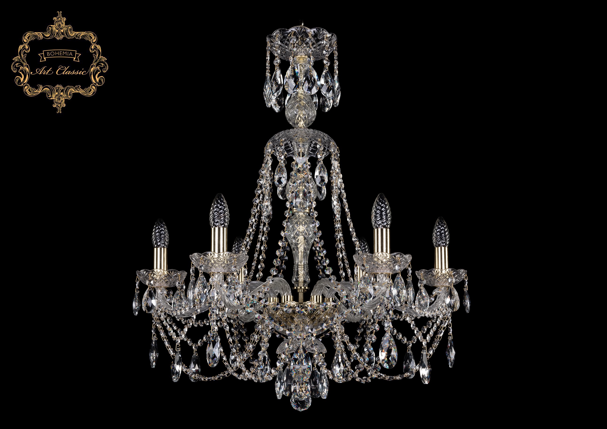 Подвесная хрустальная люстра 11.21 Art Classic 11.21.6.220.XL-76.Gd.Sp