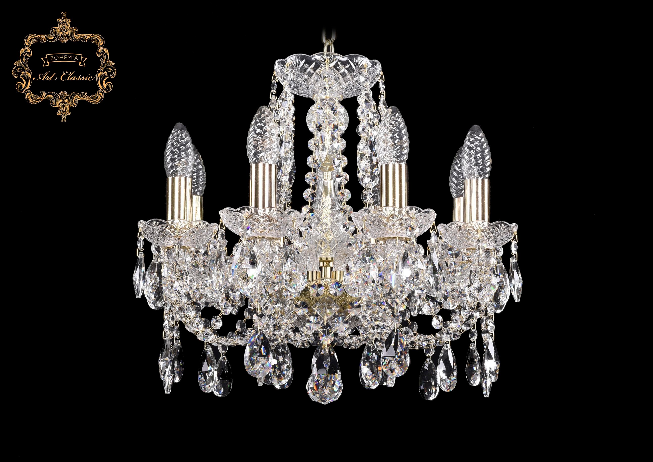 Подвесная хрустальная люстра 11.21 Art Classic 11.21.8.141.Gd.Sp