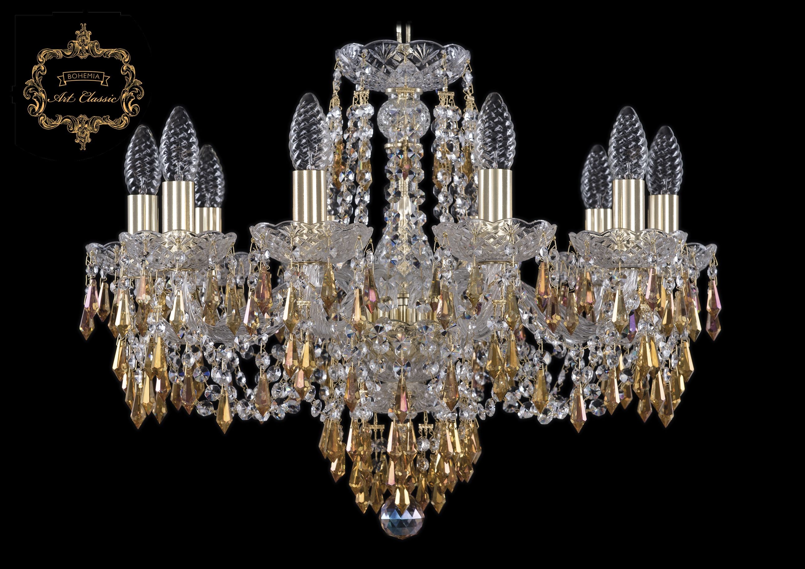 Подвесная хрустальная люстра 11.23 Art Classic 11.23.10.200.Gd.K777