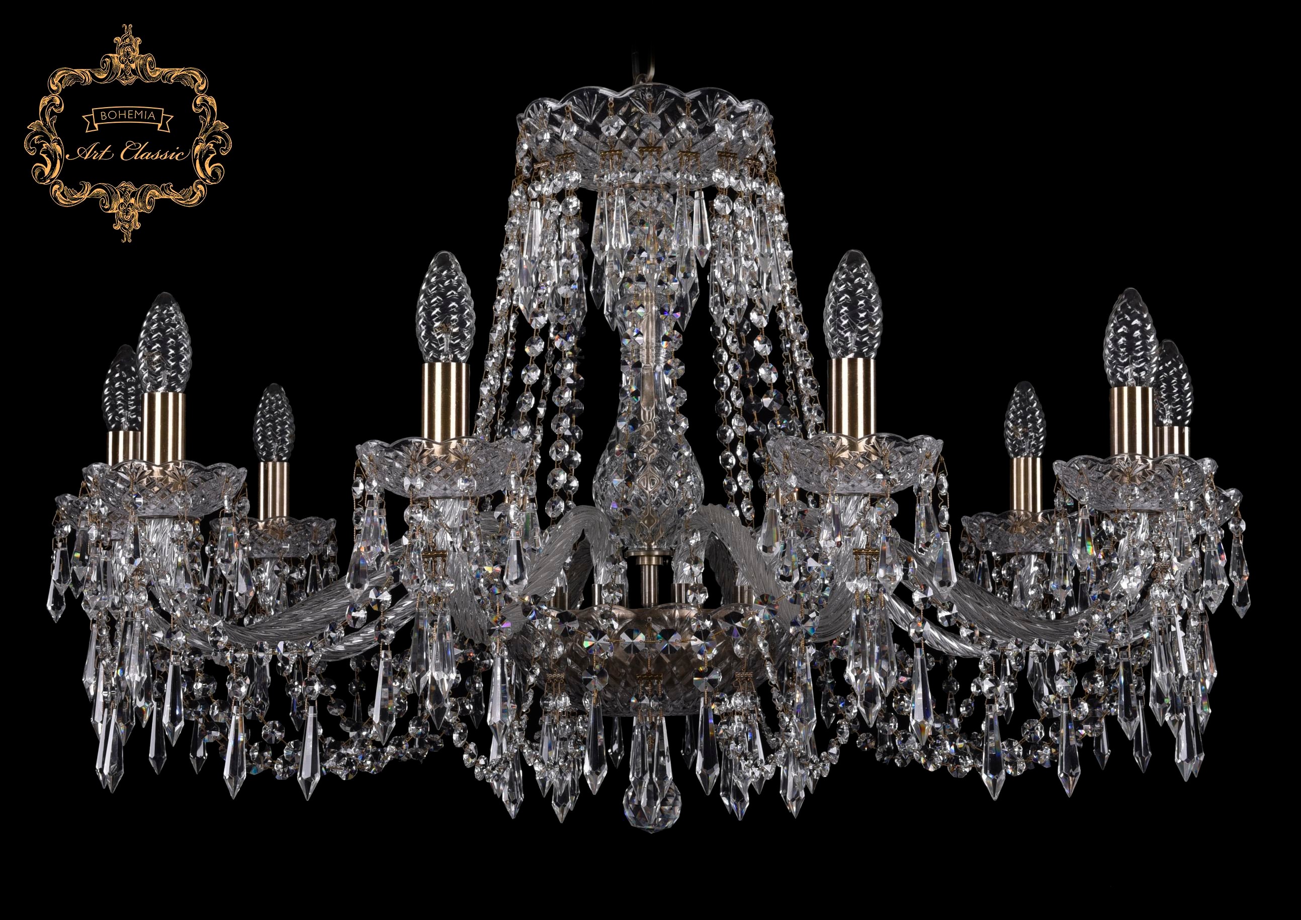 Подвесная хрустальная люстра 11.23 Art Classic 11.23.10.300.Br.Dr
