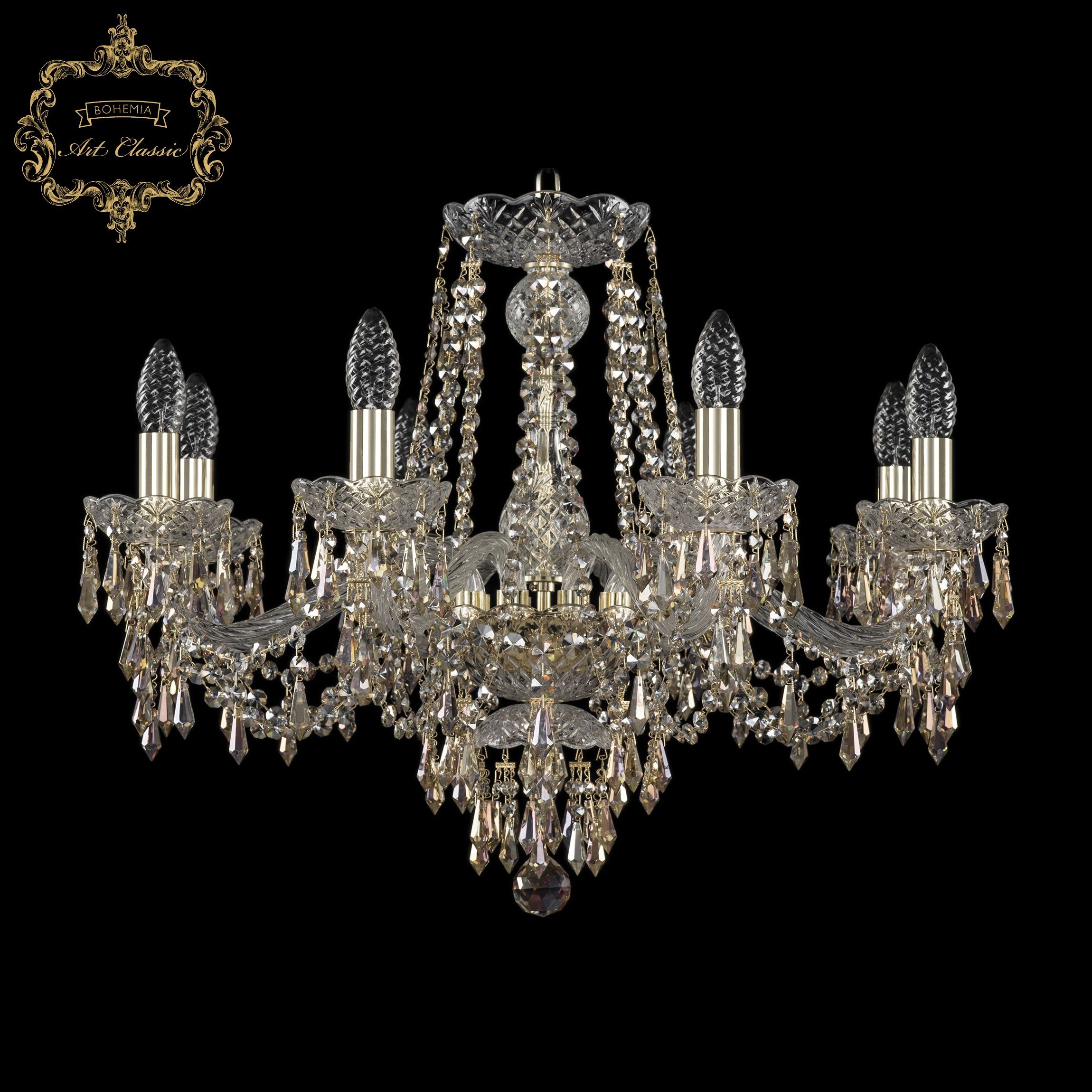 Подвесная хрустальная люстра 11.23 Art Classic 11.23.8.240.Gd.Dr.R801