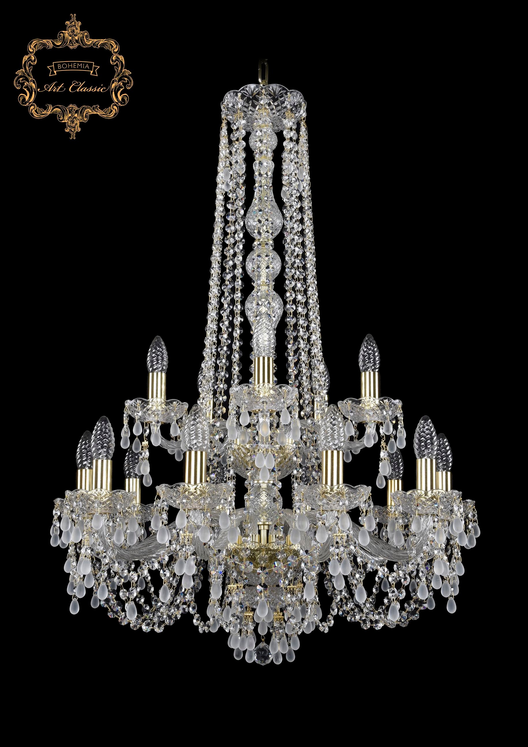 Подвесная хрустальная люстра 11.24 Art Classic 11.24.10+5.220.2d.h-94.Gd.V0300