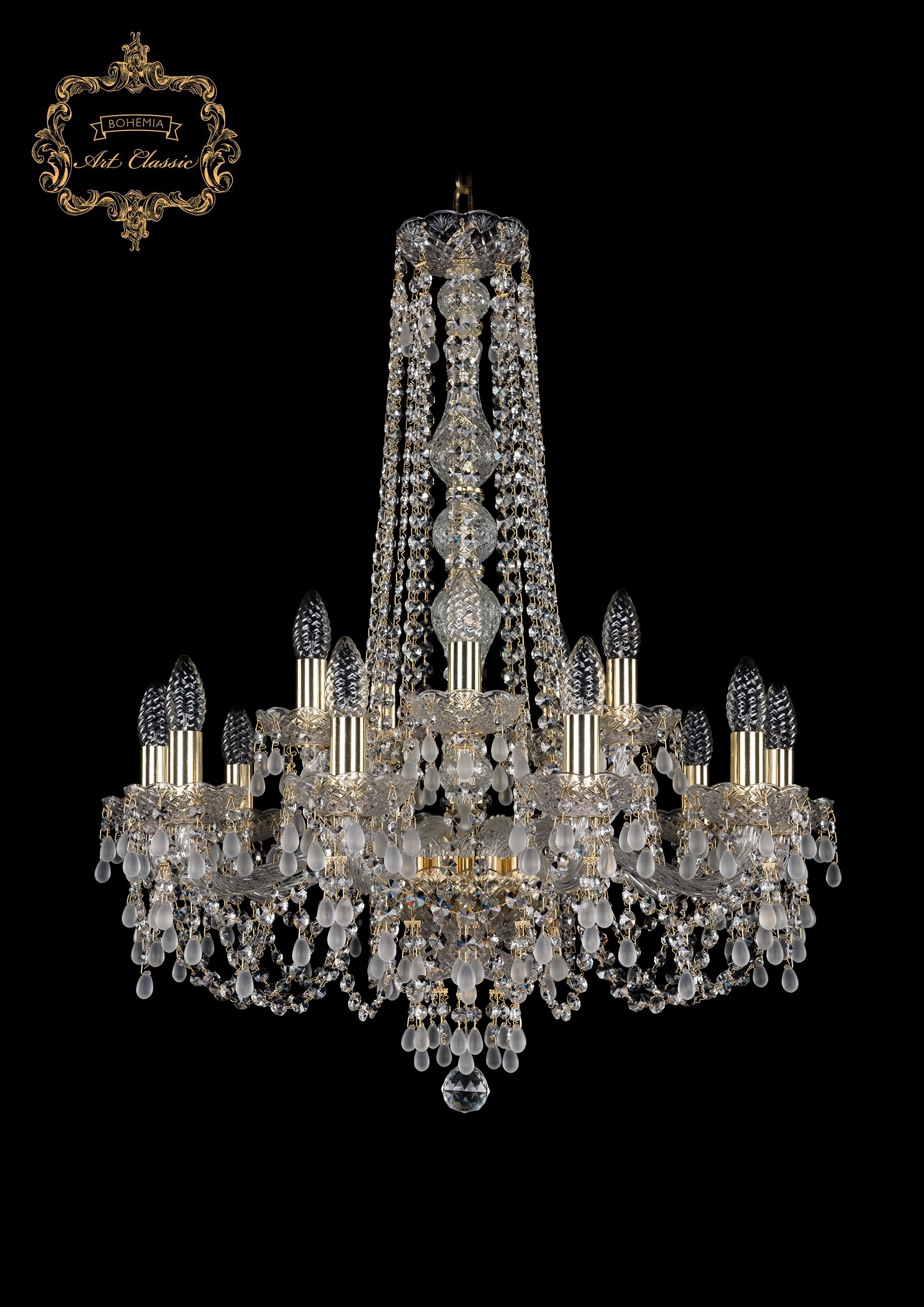 Подвесная хрустальная люстра 11.24 Art Classic 11.24.10+5.220.h-82.Gd.V0300