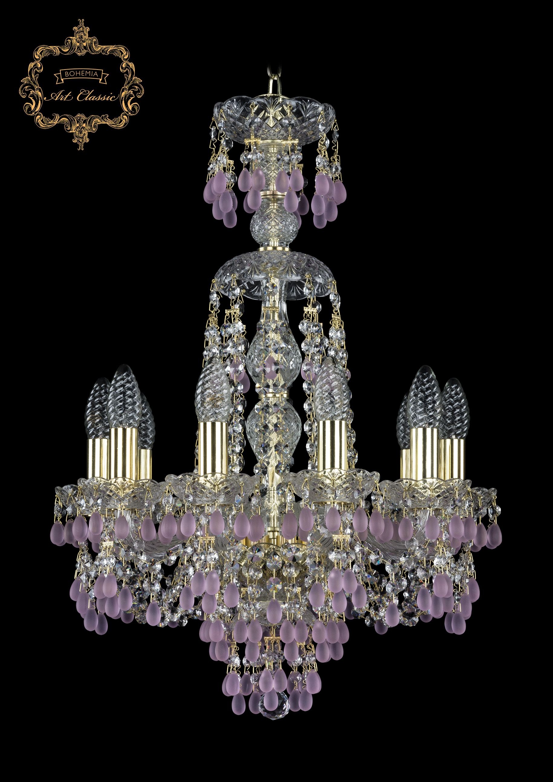 Подвесная хрустальная люстра 11.24 Art Classic 11.24.10.141.XL-62.Gd.V7010