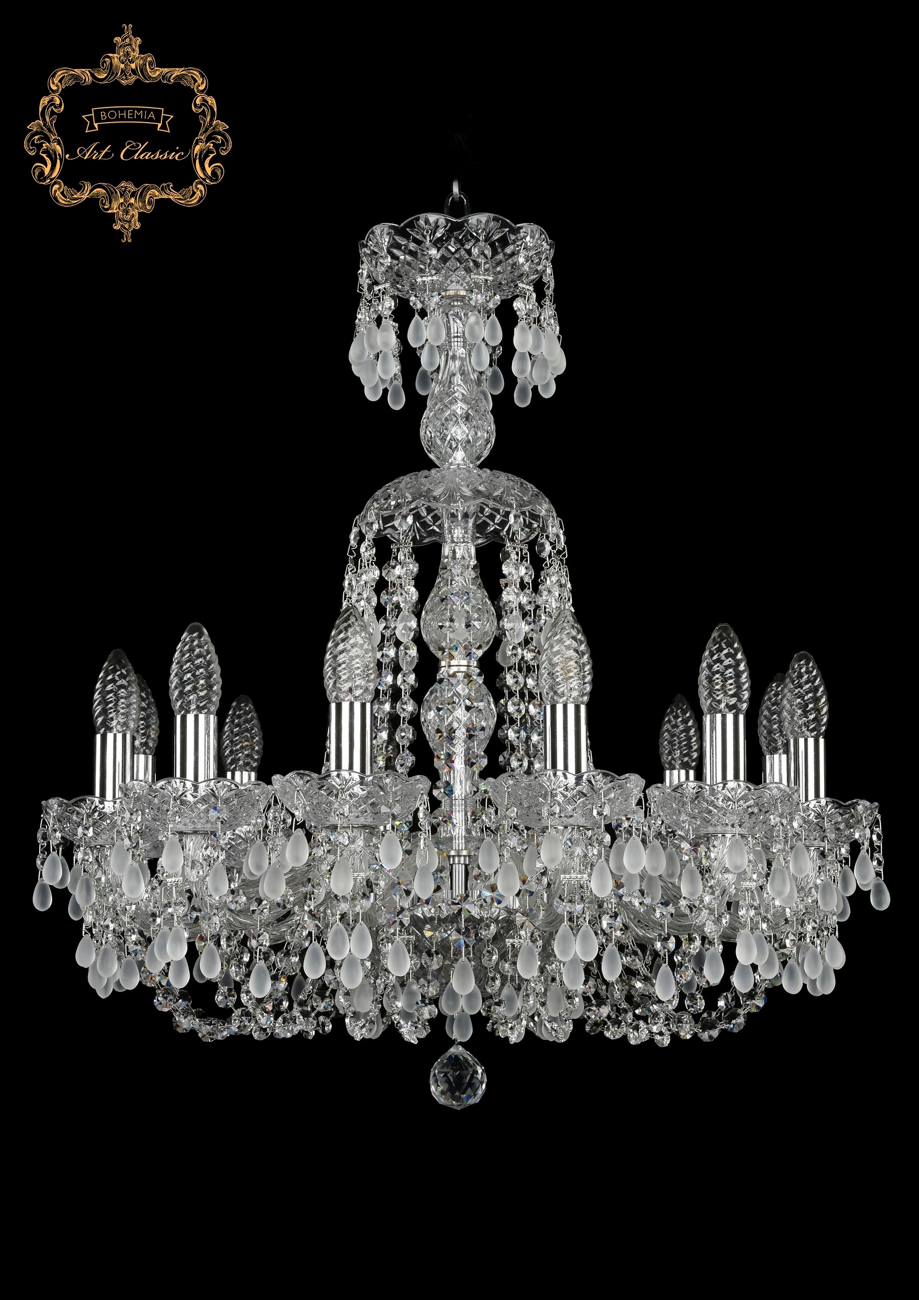 Подвесная хрустальная люстра 11.24 Art Classic 11.24.12.200.XL-64.Cr.V0300