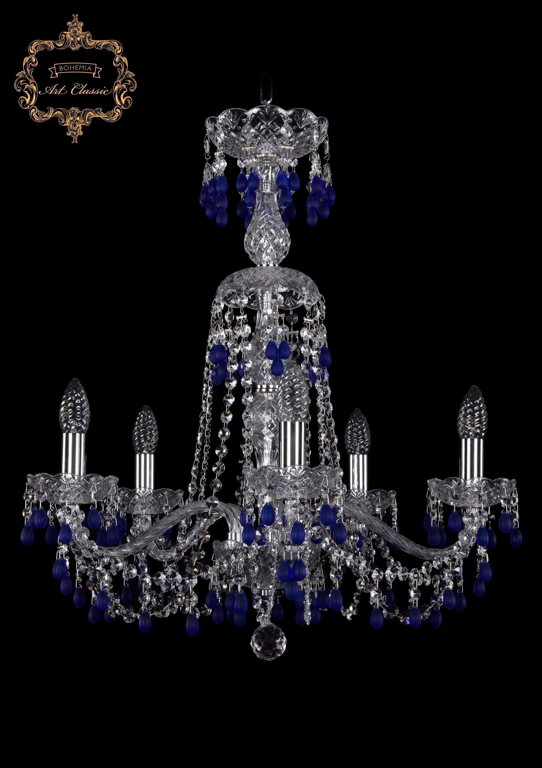 Подвесная хрустальная люстра 11.24 Art Classic 11.24.5.200.XL-64.Cr.V3001