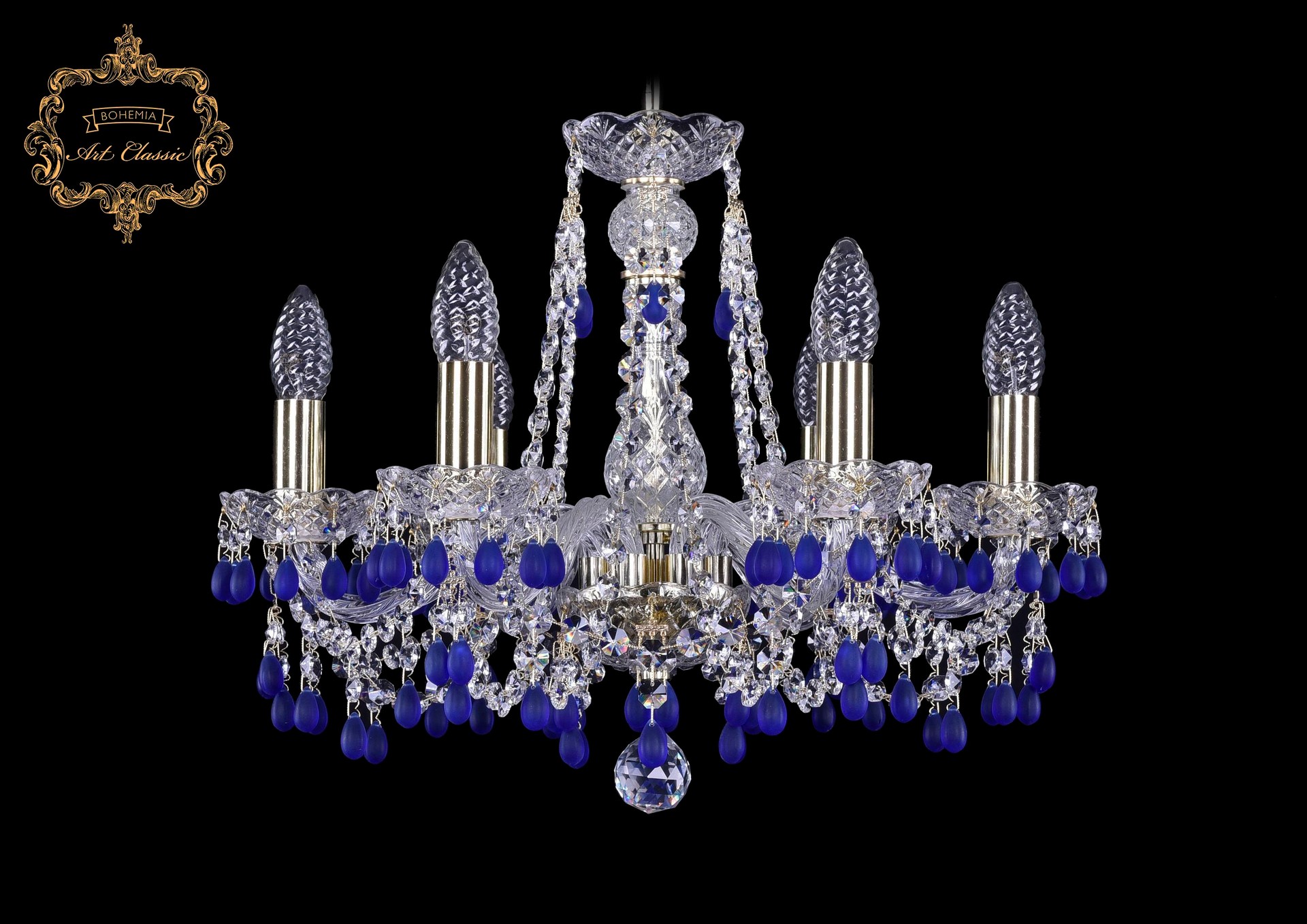 Подвесная хрустальная люстра 11.24 Art Classic 11.24.6.165.Gd.V3001