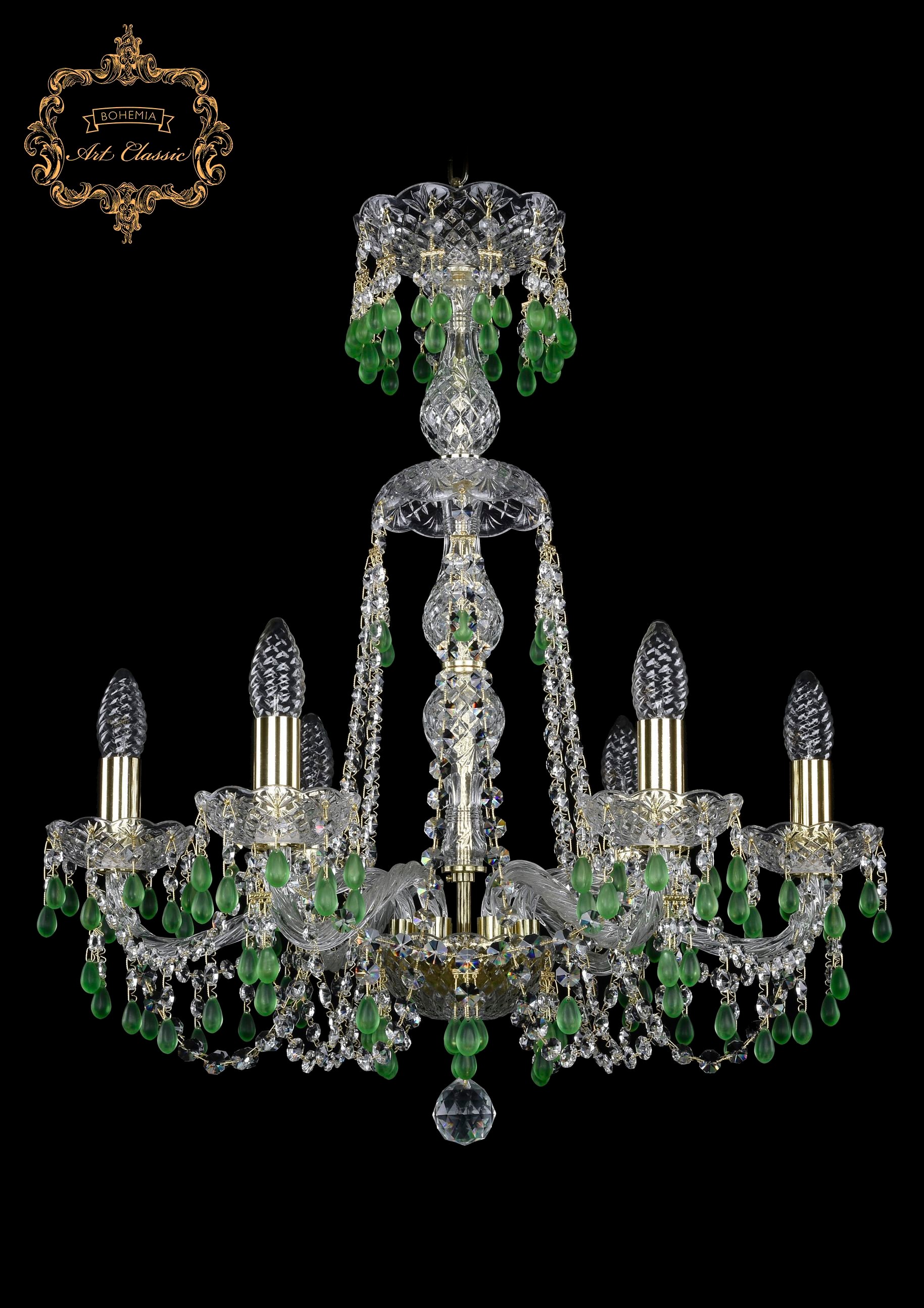 Подвесная хрустальная люстра 11.24 Art Classic 11.24.6.200.XL-64.Gd.V5001