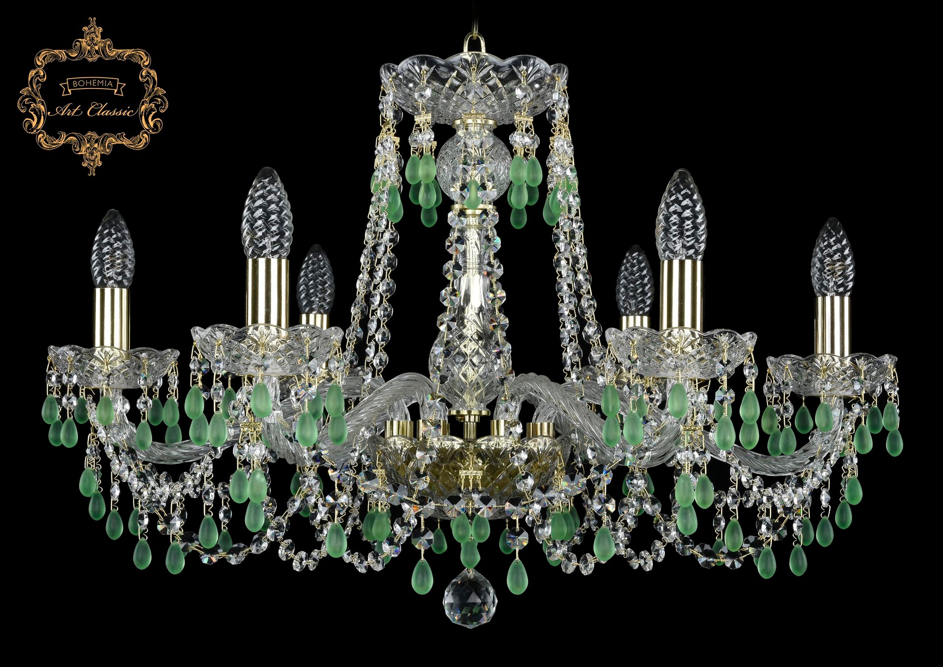 Подвесная хрустальная люстра 11.24 Art Classic 11.24.6.220.Gd.V5001