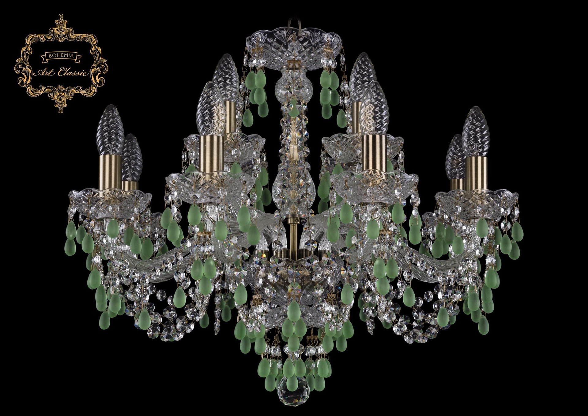 Подвесная хрустальная люстра 11.24 Art Classic 11.24.8+4.200.Br.V5001